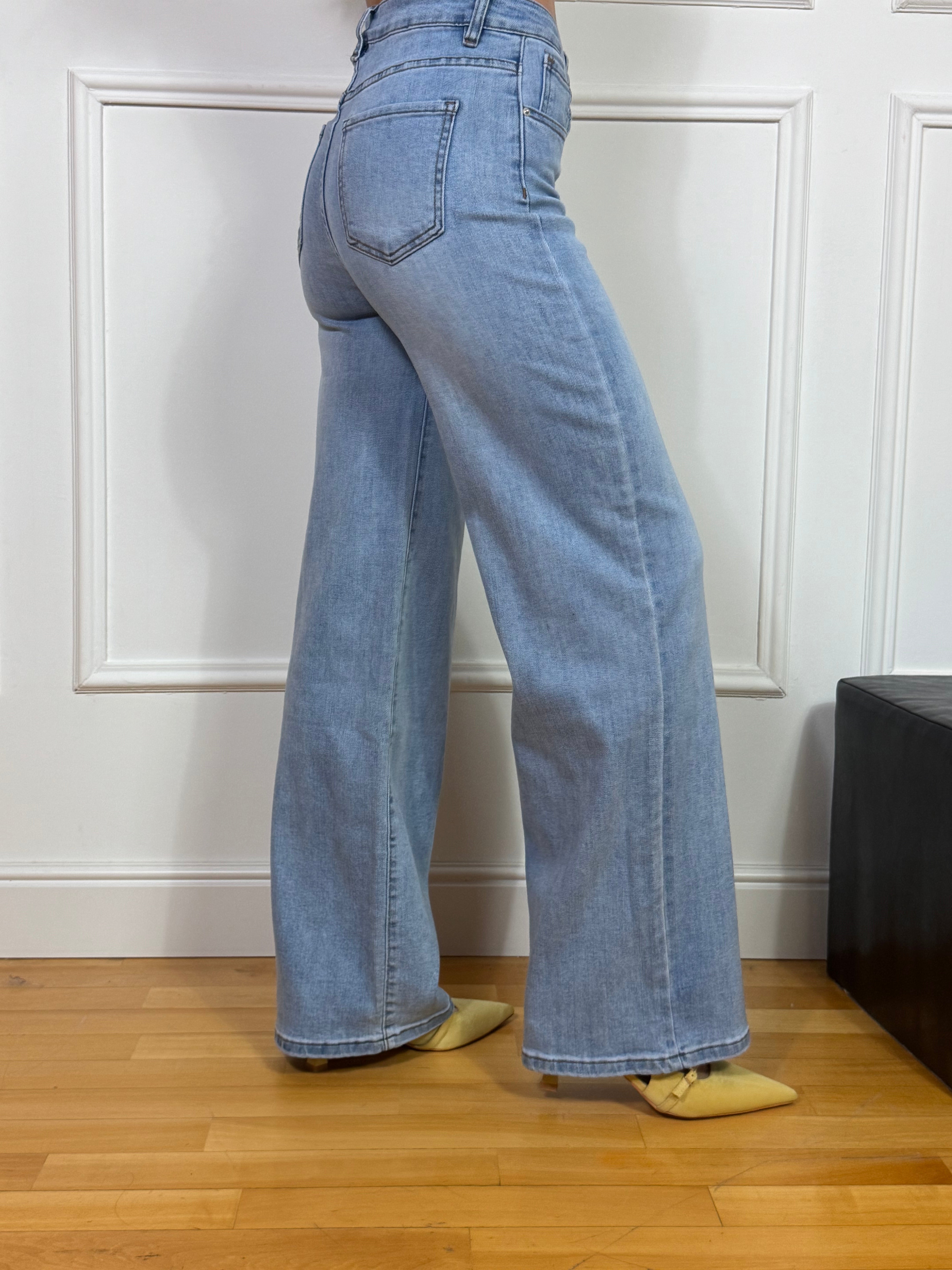 Jeans Kikisix PALAZZO 5 TASCHE BLU CHIARO - PALAZZO LISCIO