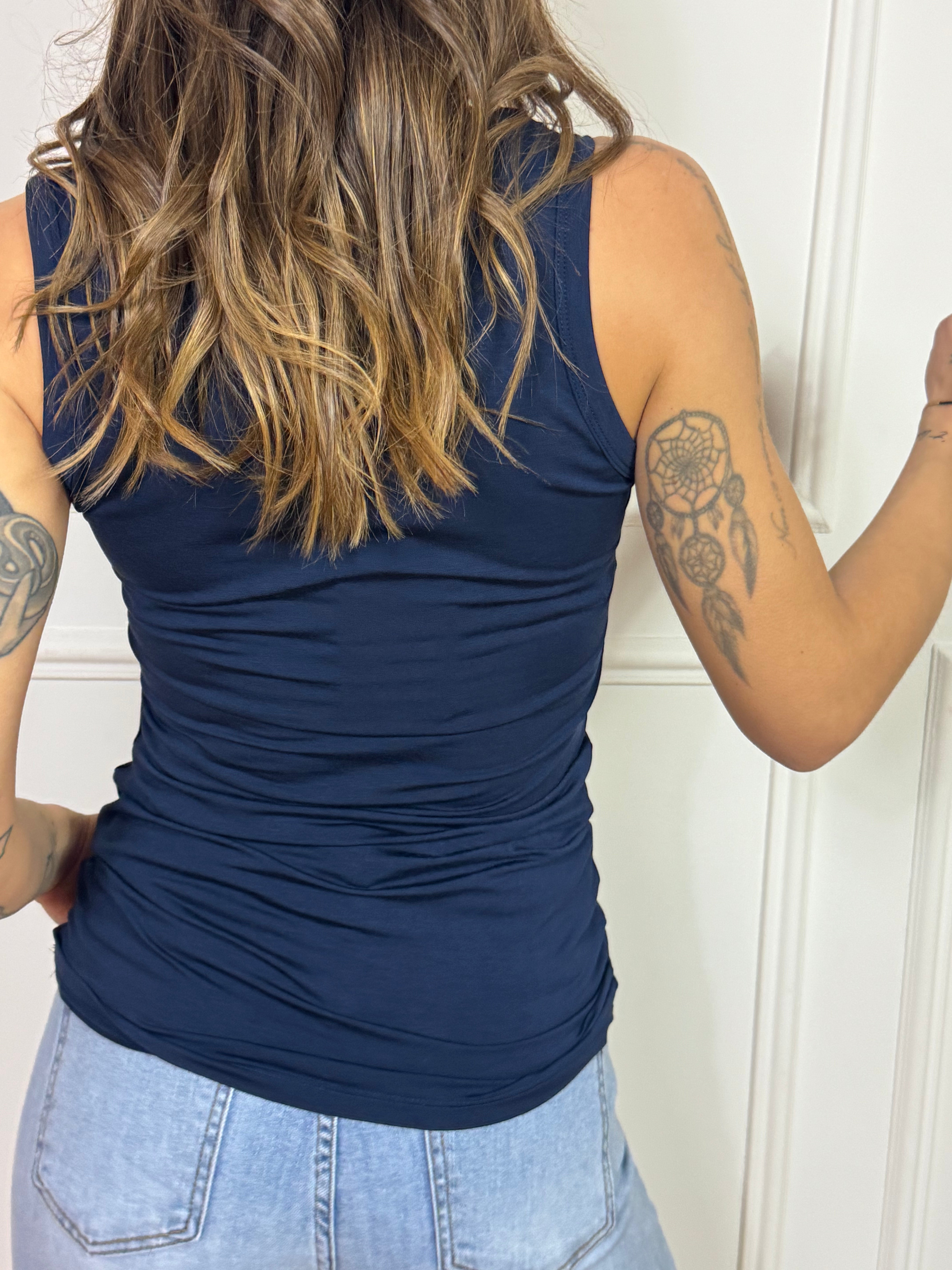 Canotta in viscosa elasticizzata Kontatto tinta unita