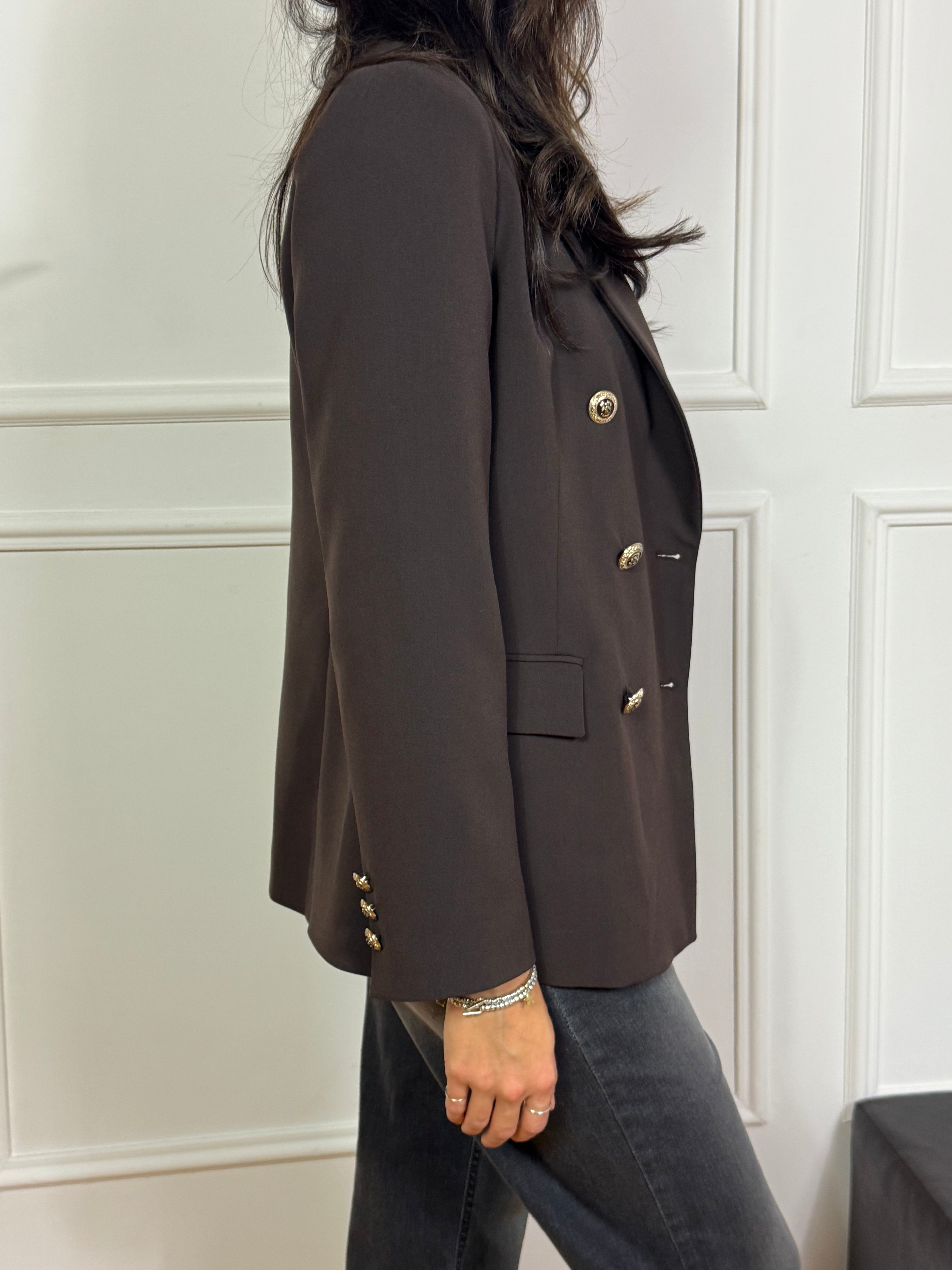 Giacca blazer doppiopetto Kikisix bottoni oro