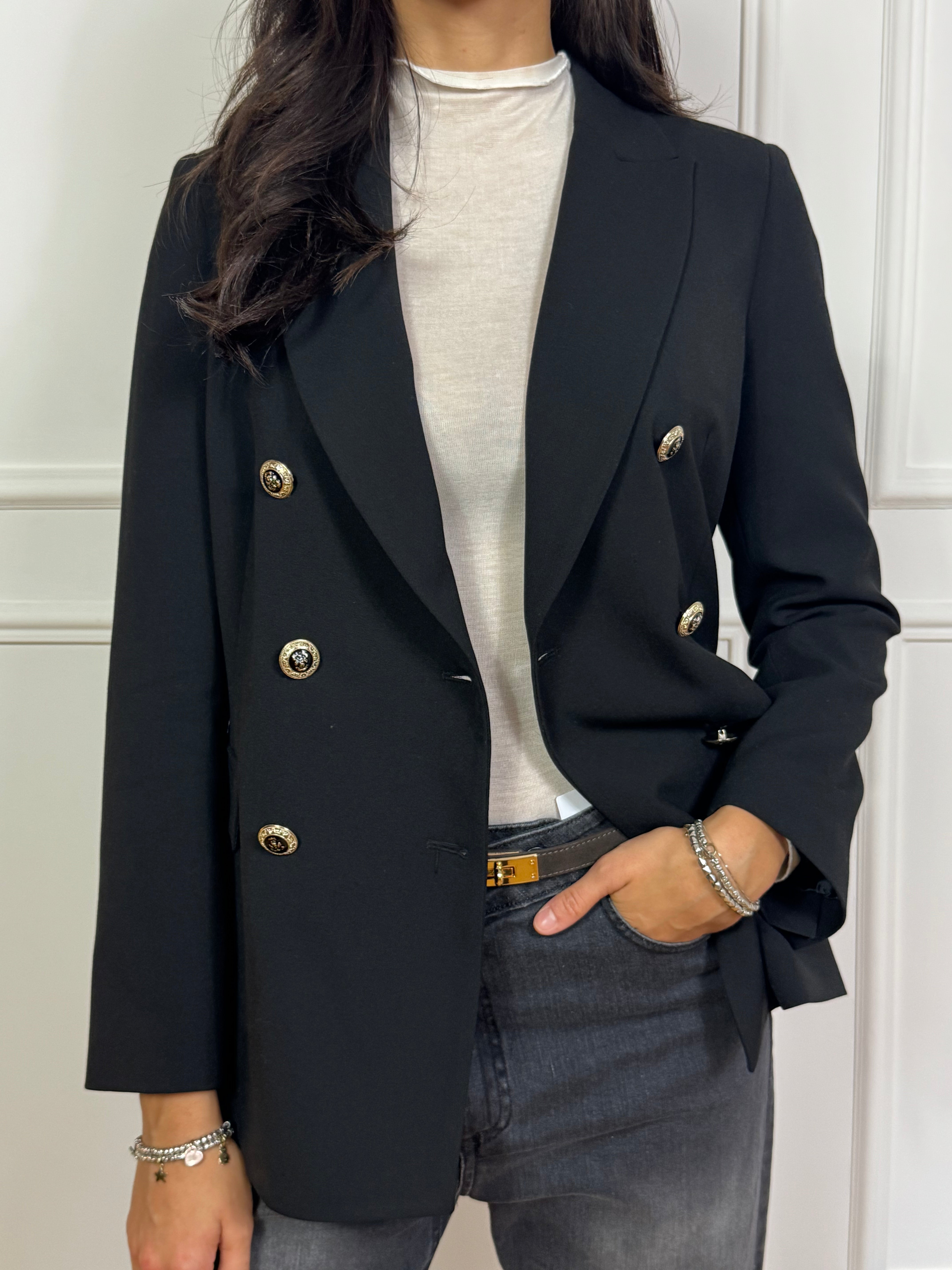 Giacca blazer doppiopetto Kikisix bottoni oro