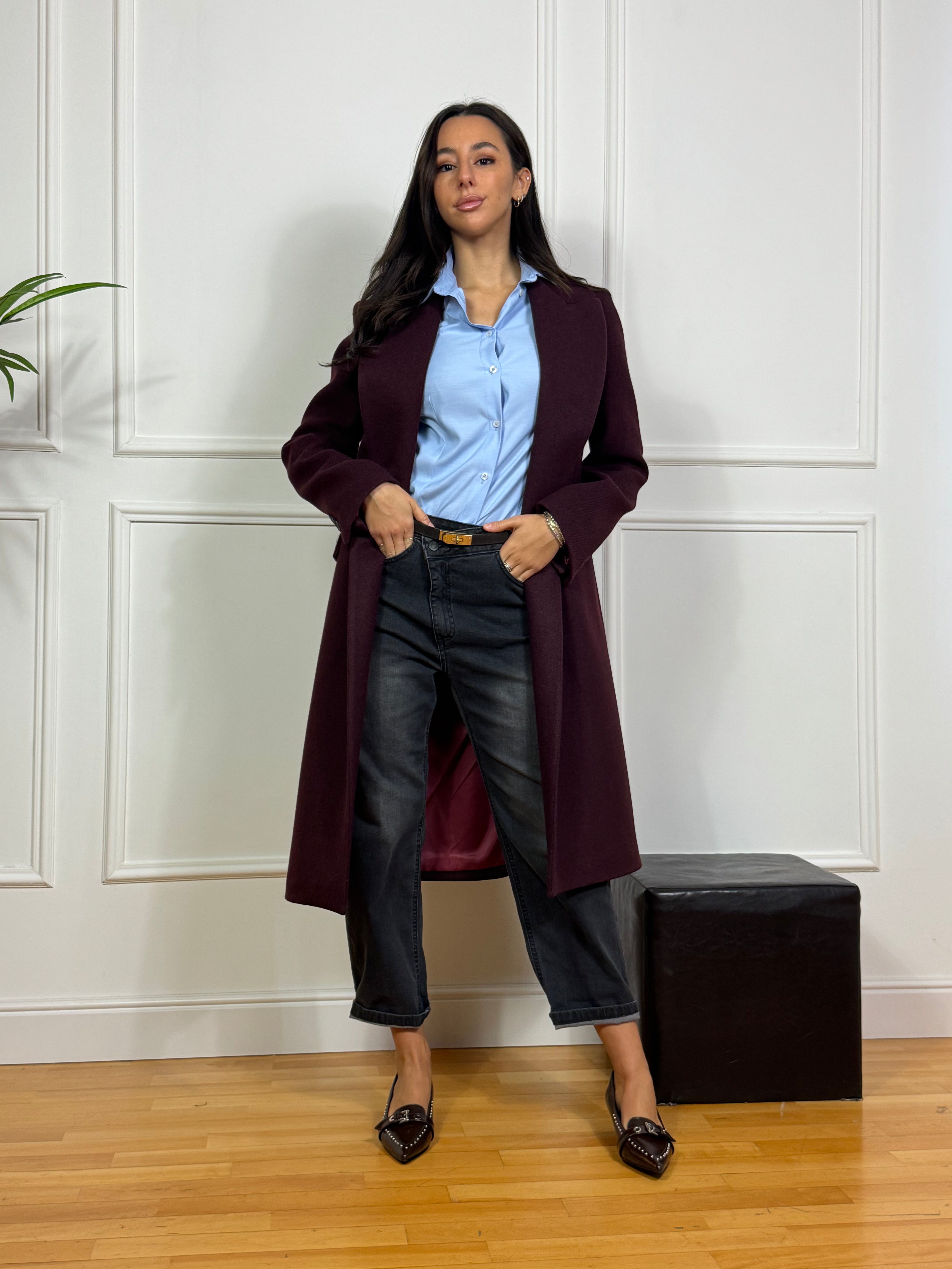 Cappotto doppiopetto Kikisix con revers