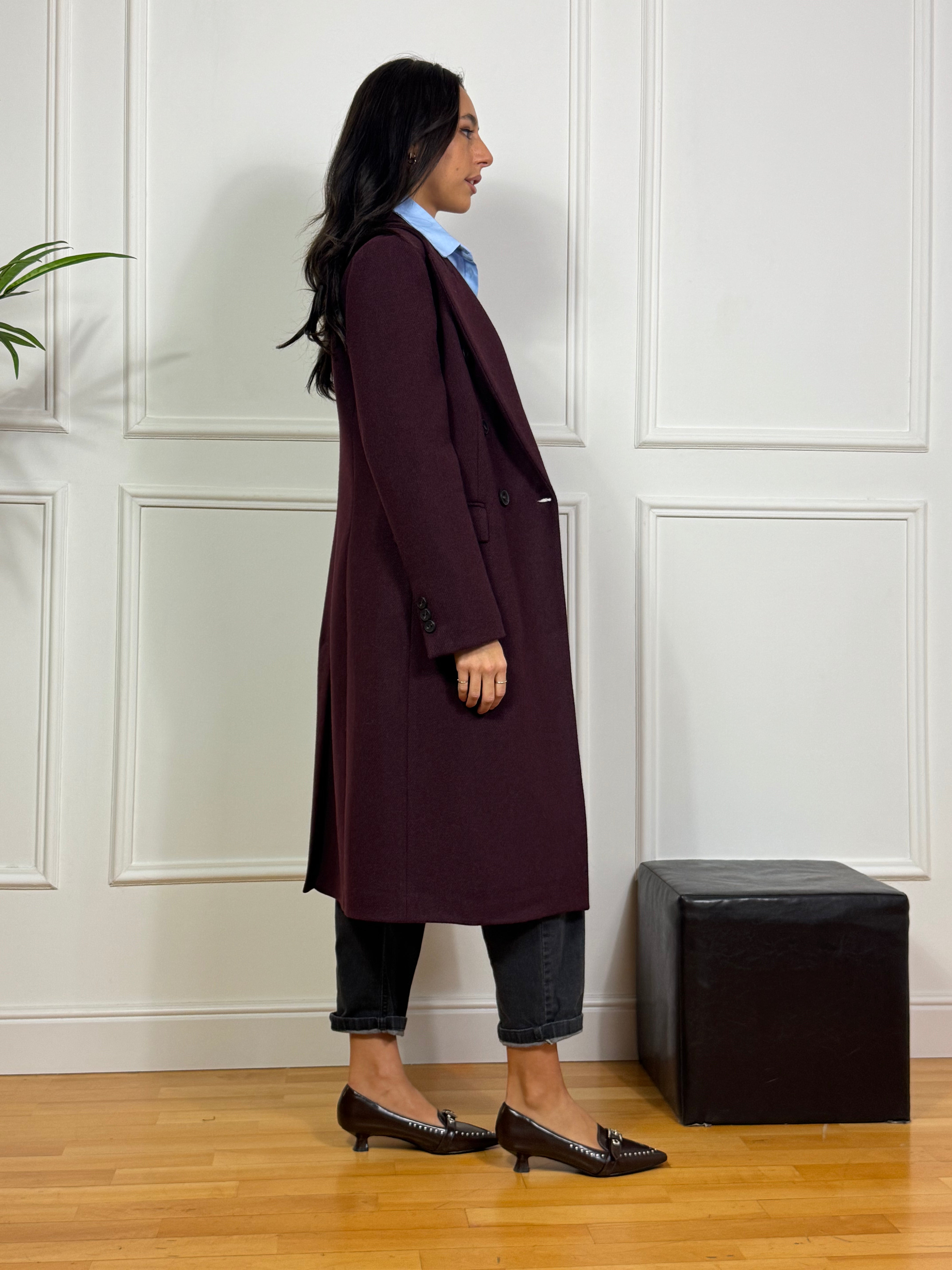 Cappotto doppiopetto Kikisix con revers