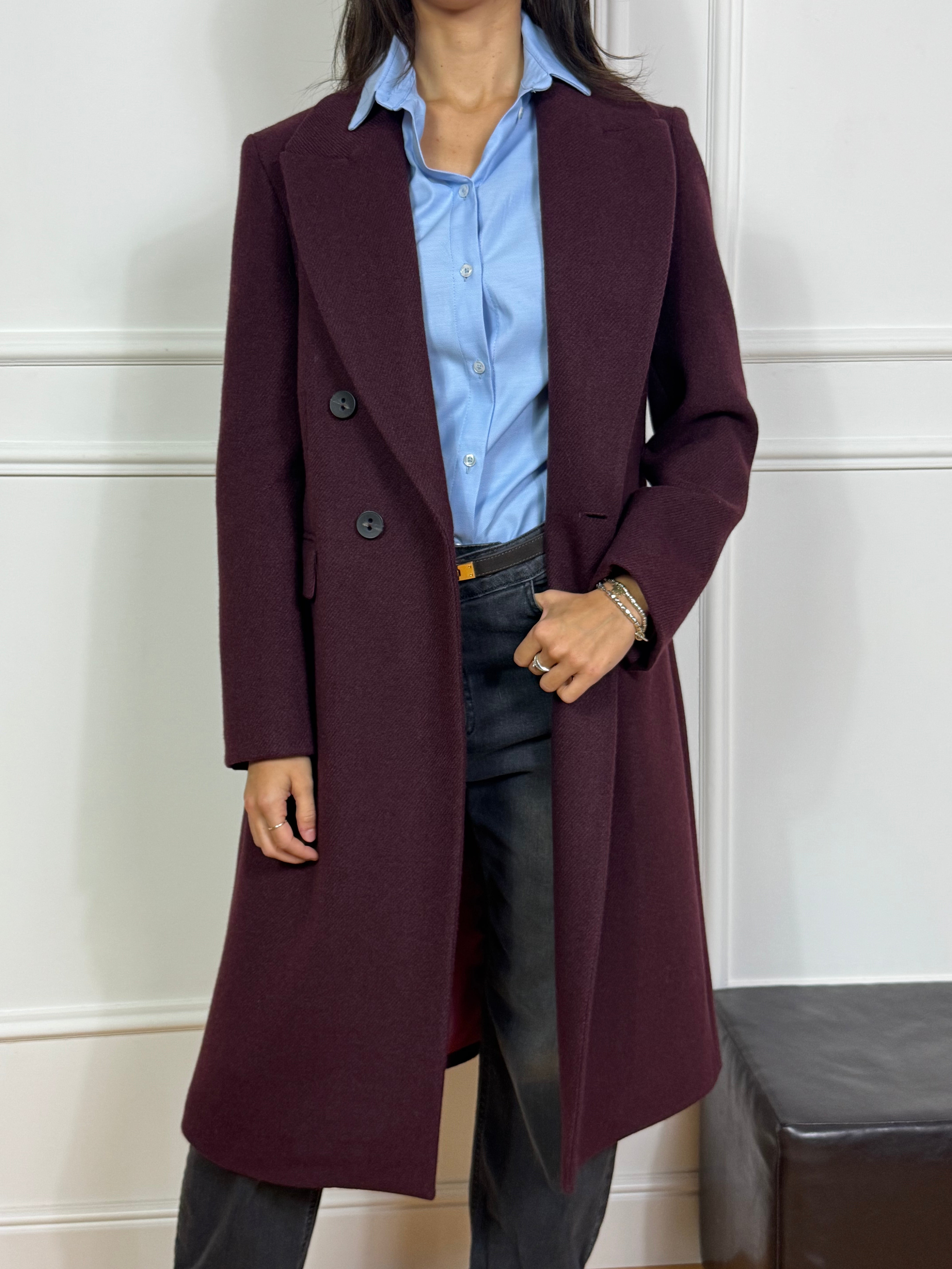 Cappotto doppiopetto Kikisix con revers