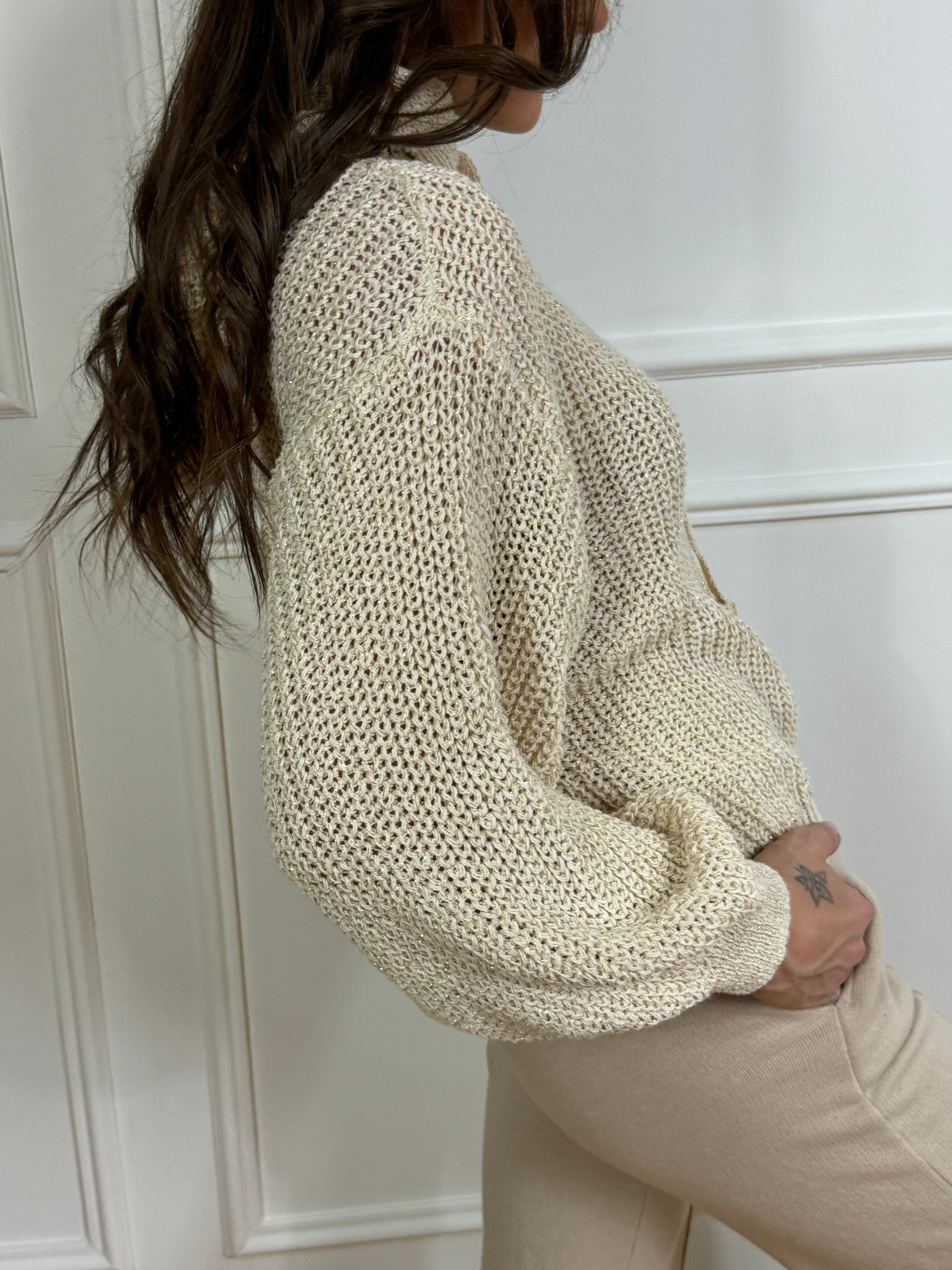 Maglia Have One con cappuccio lurex