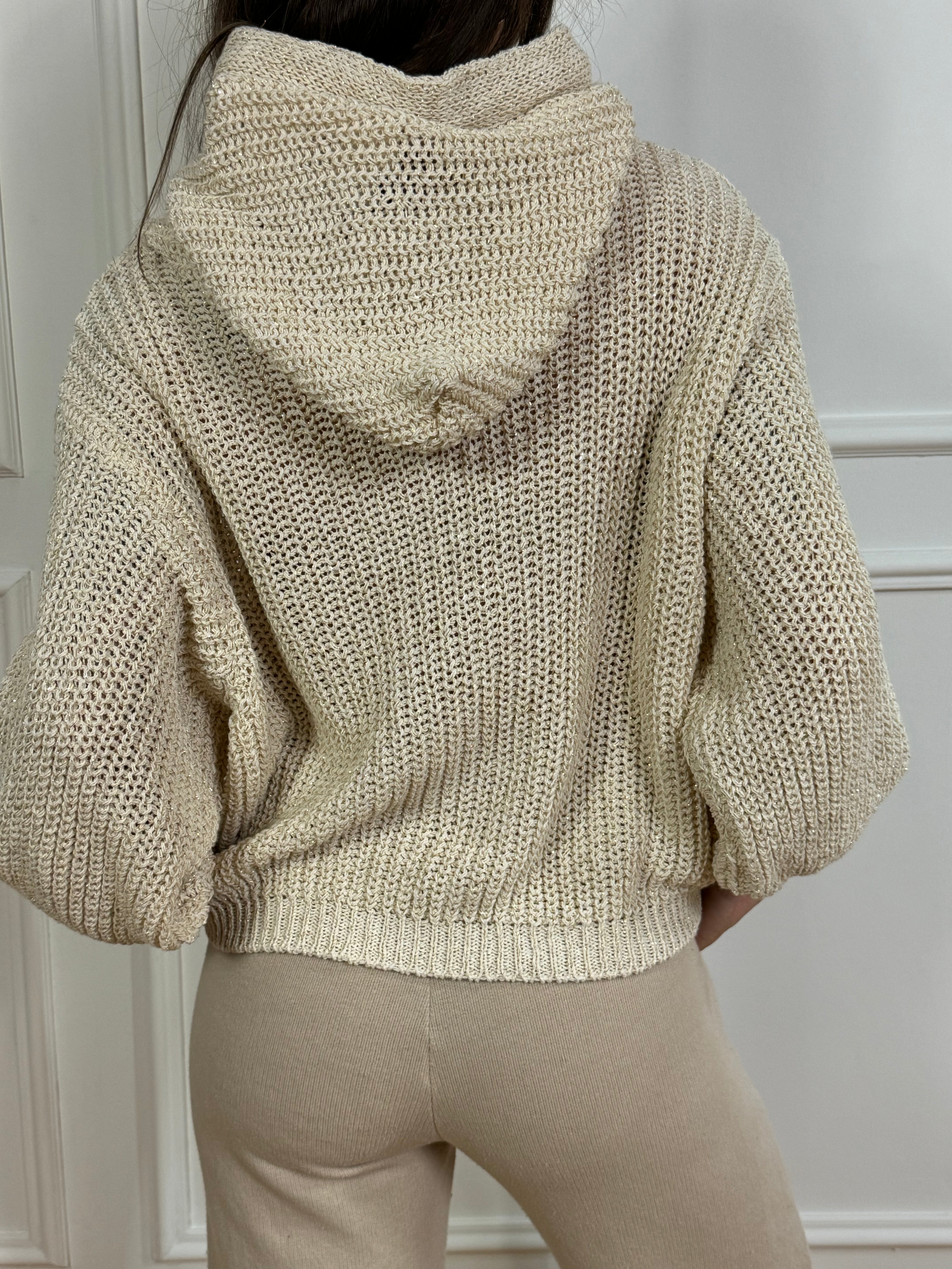 Maglia Have One con cappuccio lurex