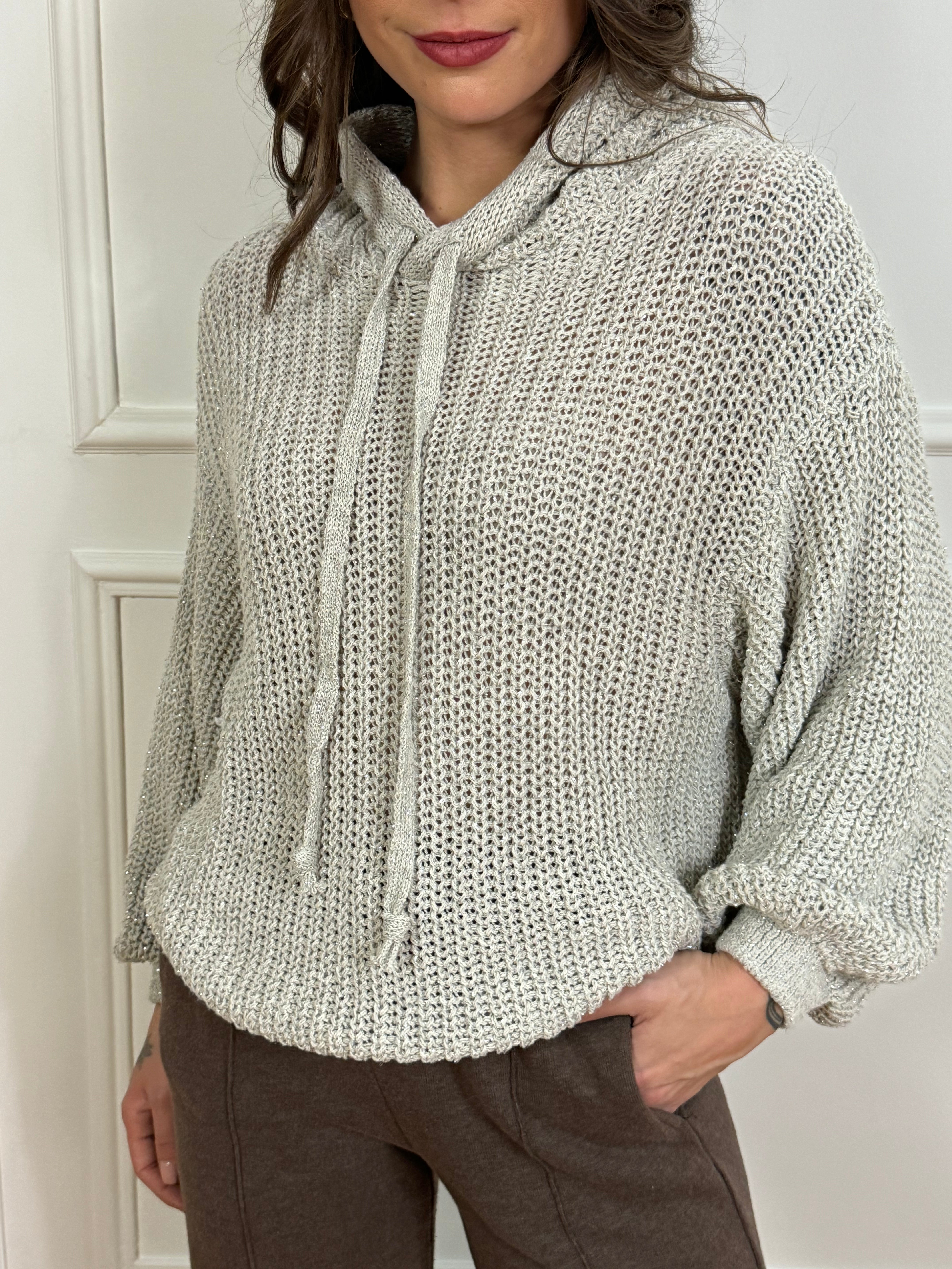 Maglia Have One con cappuccio lurex