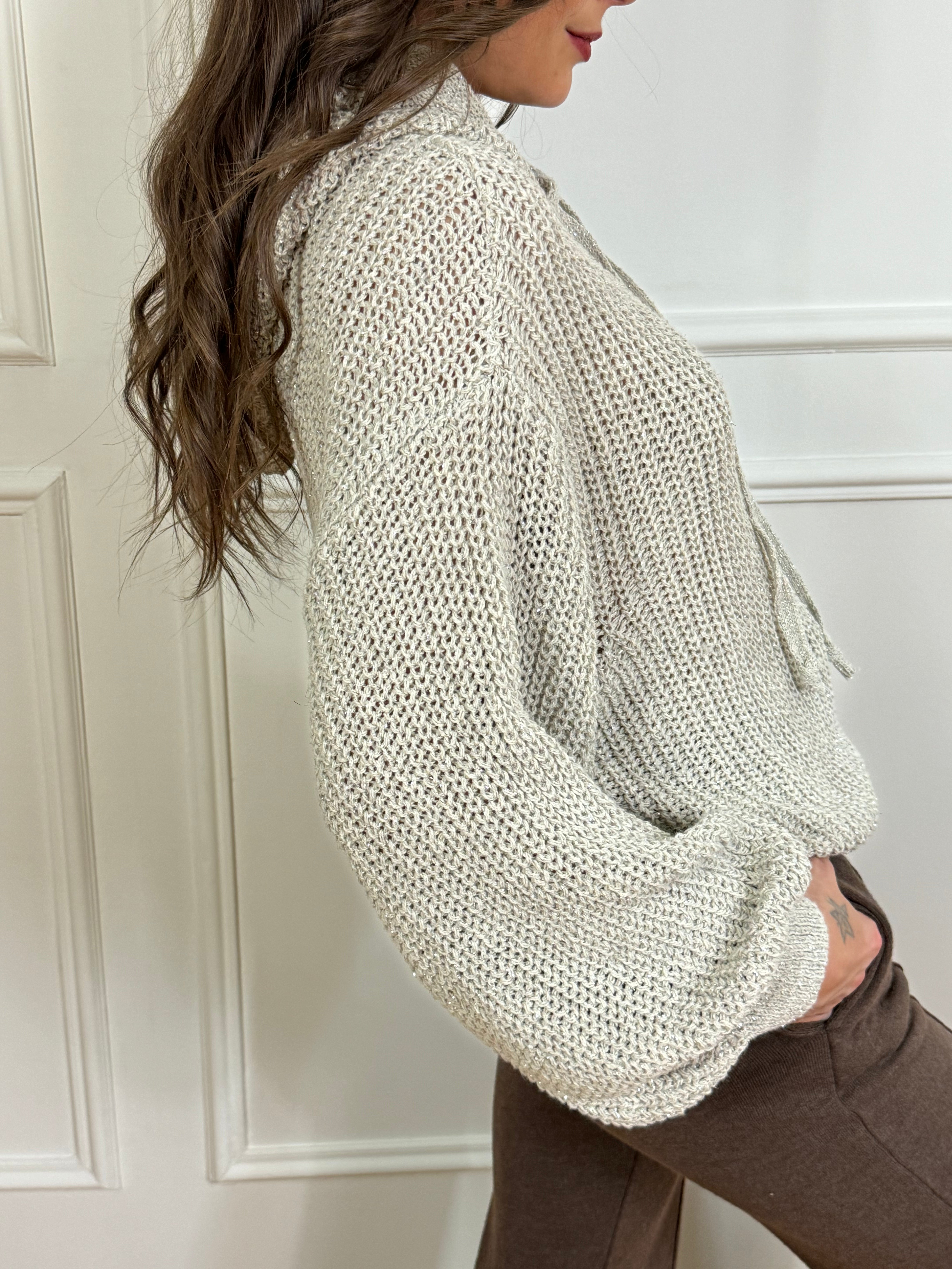 Maglia Have One con cappuccio lurex
