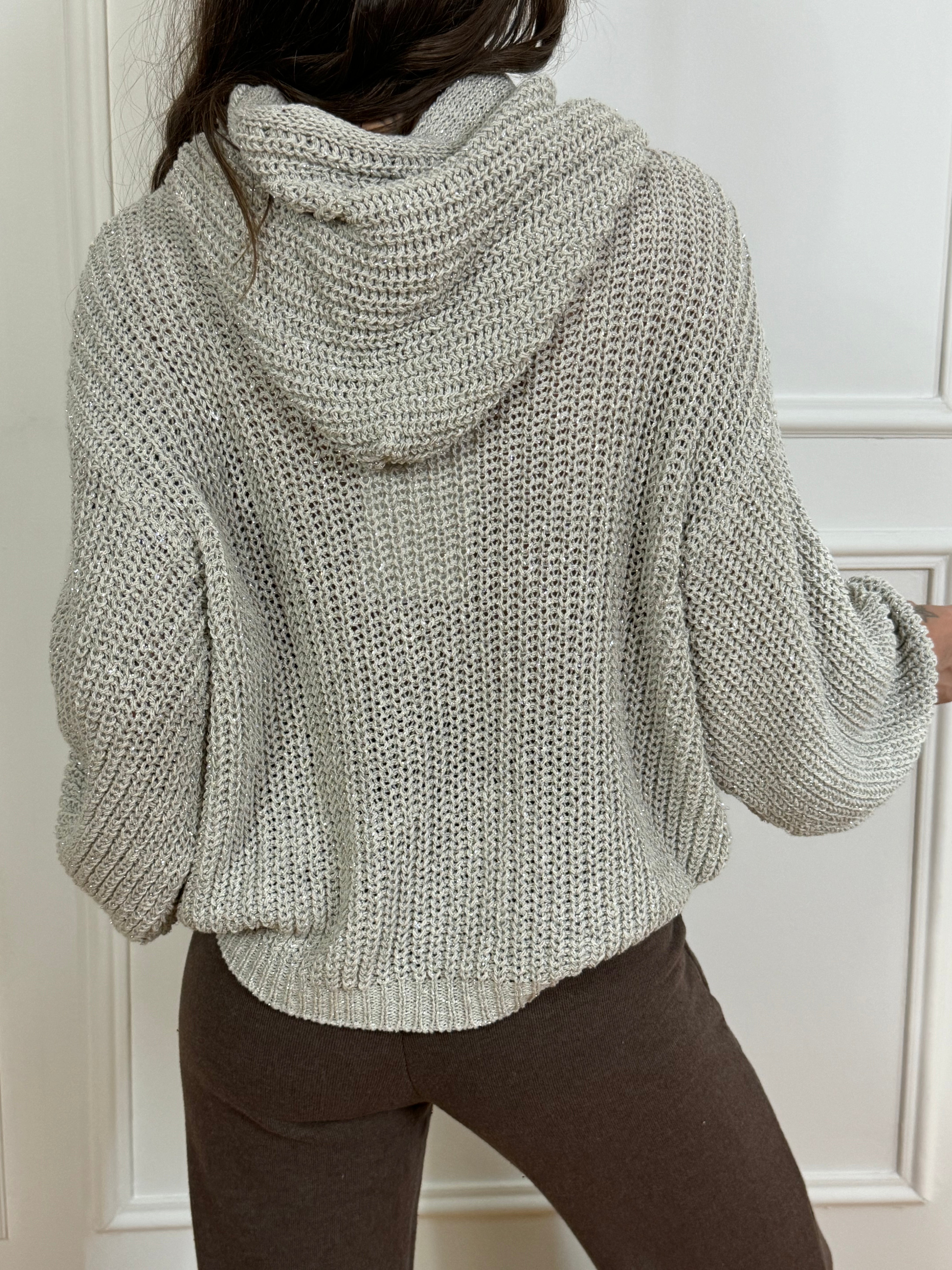 Maglia Have One con cappuccio lurex