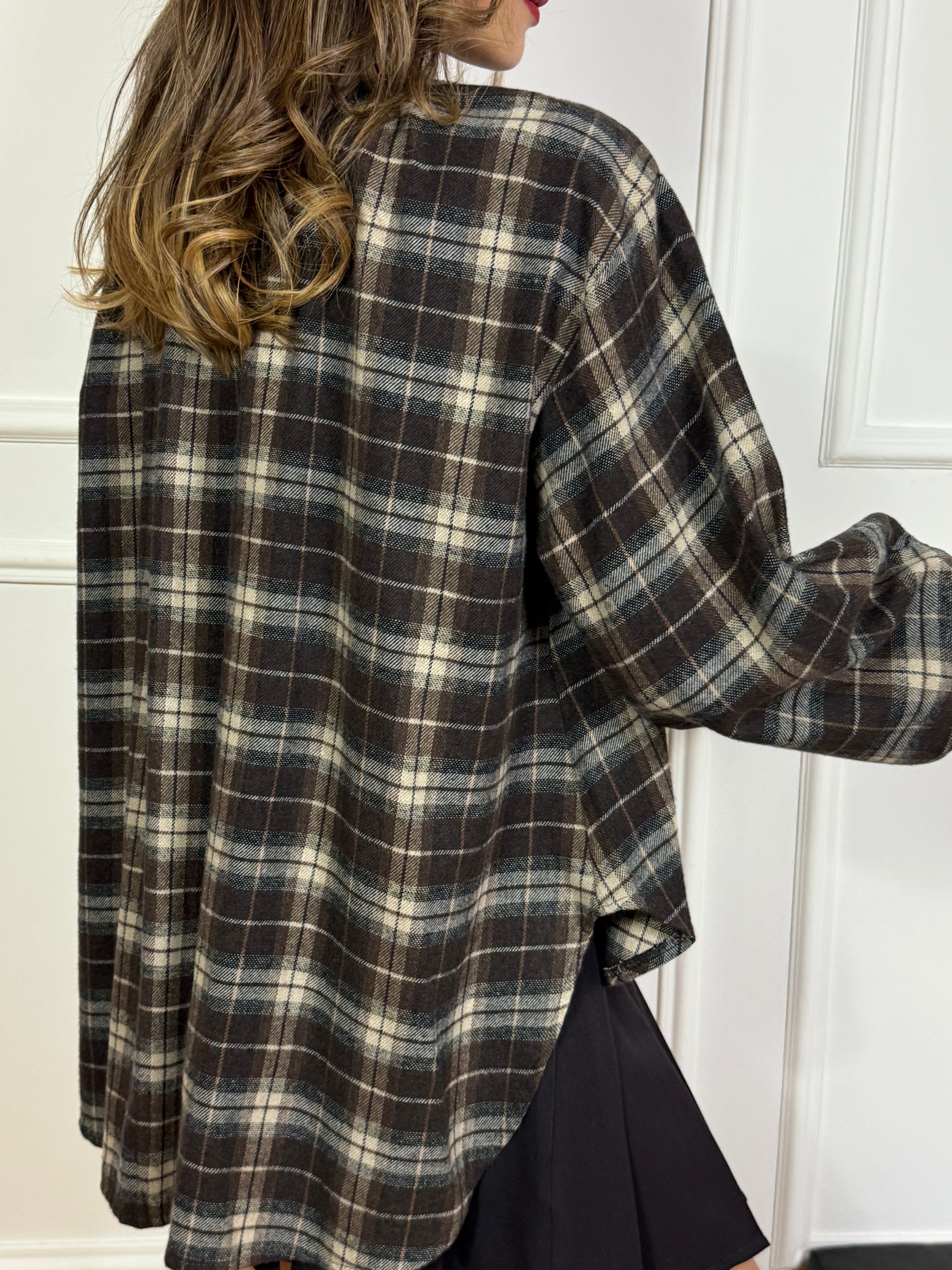 Camicia CASACCA oversize Victoria ILMH in flanella fantasia scozzese