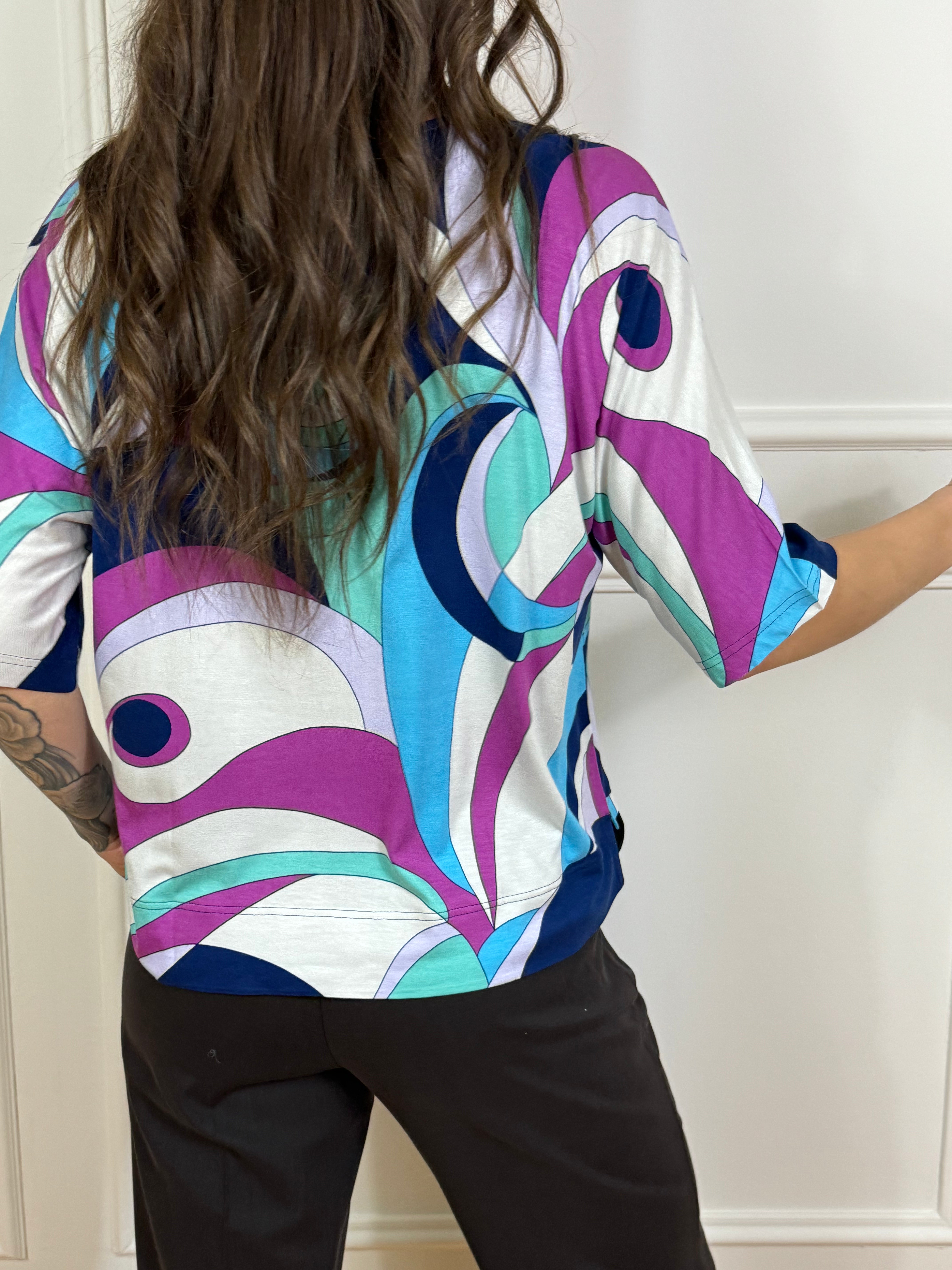 Maglia manica 3/4 in viscosa elasticizzata Ragno FANTASIA COLORATA