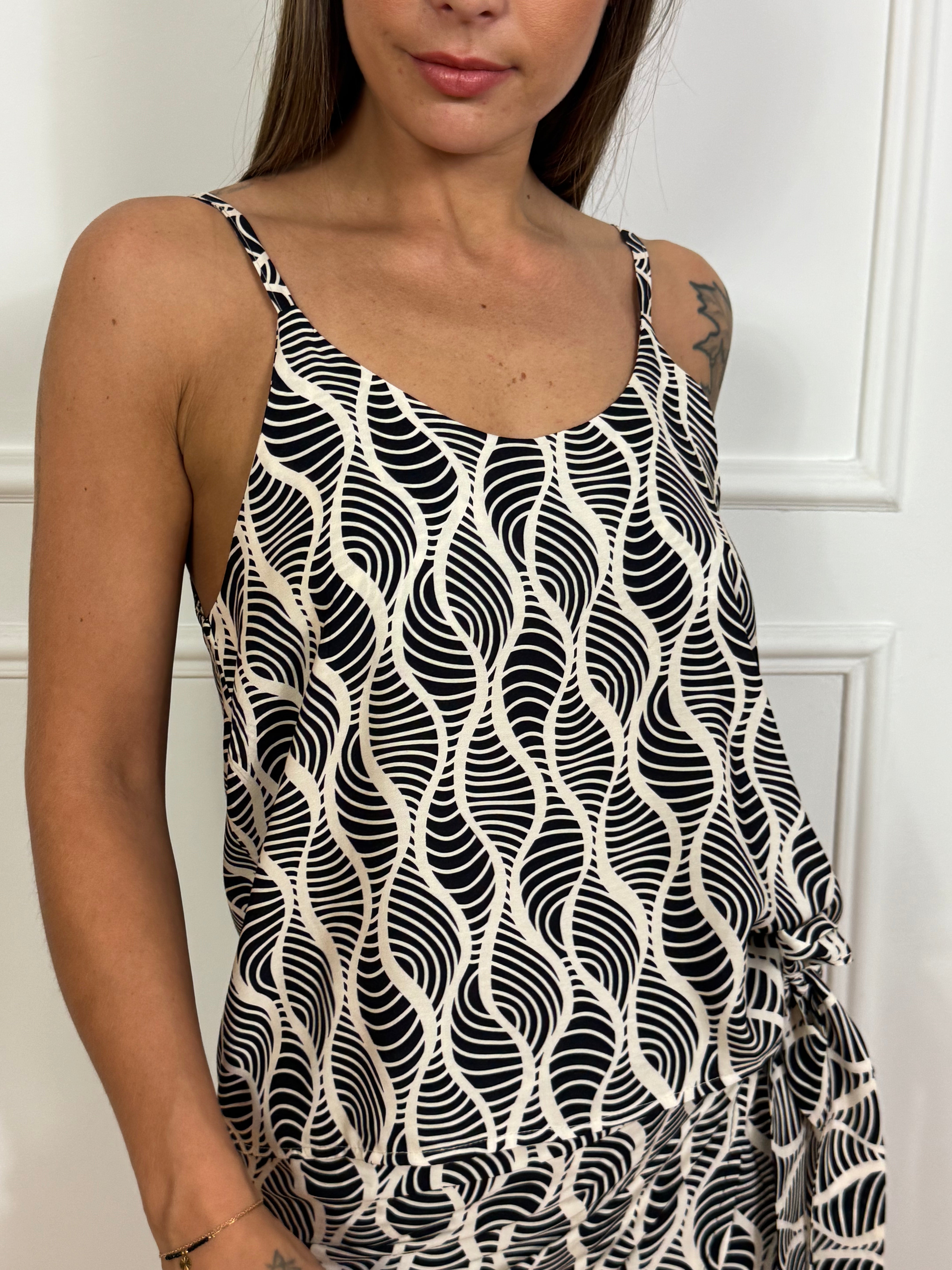 Top in viscosa Kikisix fantasia OPTICAL ONDE
