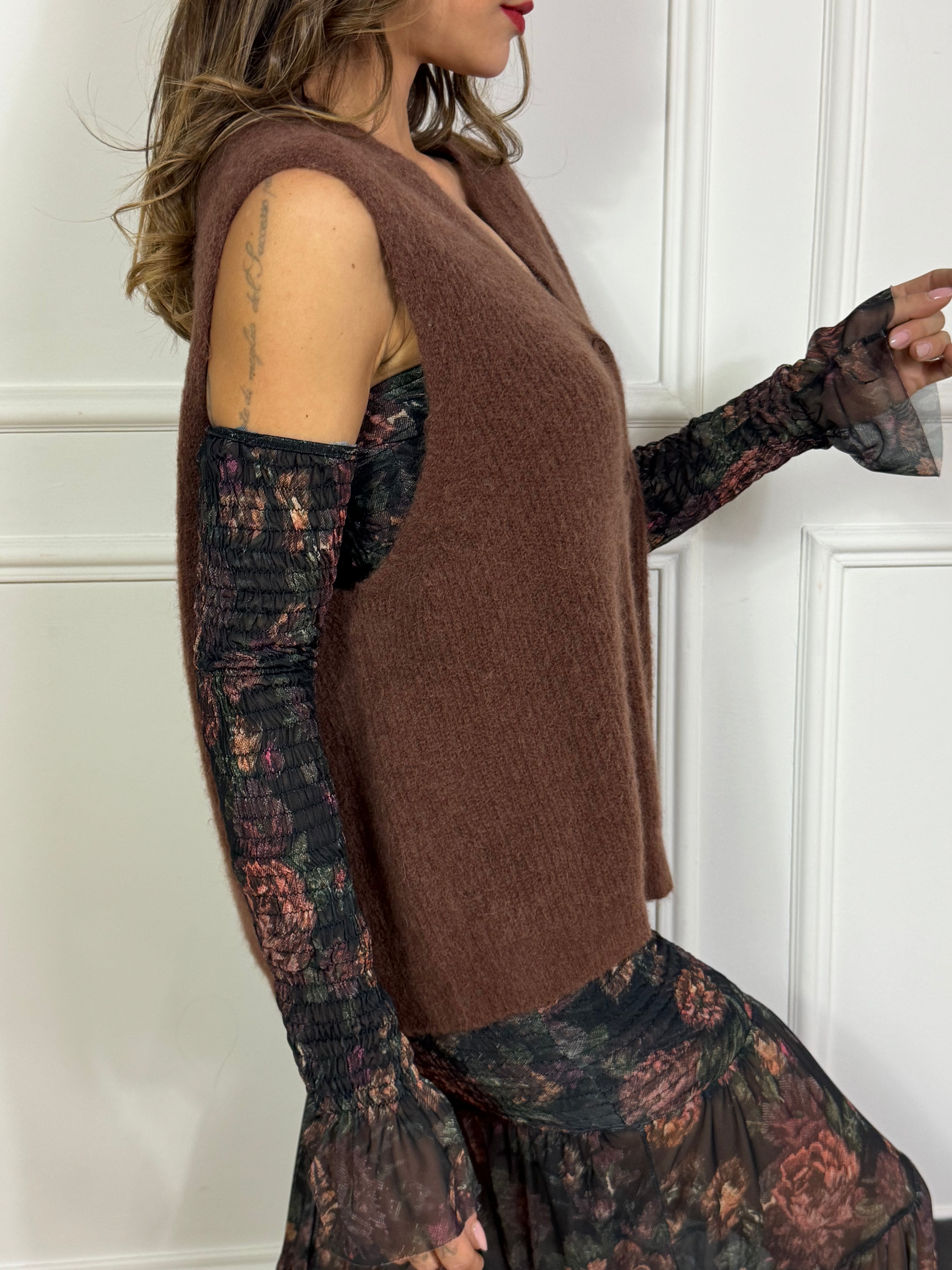 Gilet misto lana con bottoni Victoria ILMH OVER