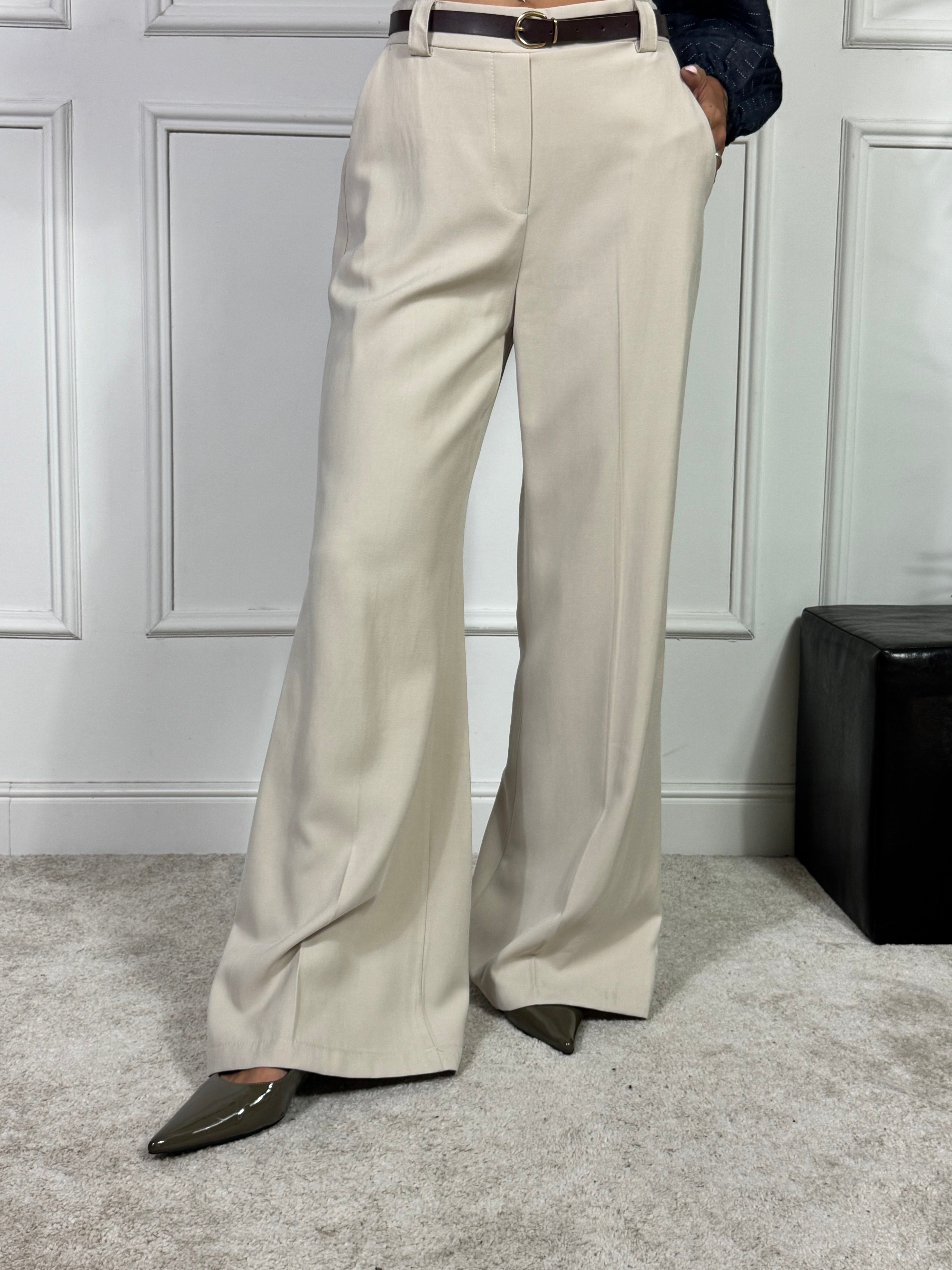 Pantalone ampio dritto MISTO VISCOSA Victoria ILMH con cintura liscia