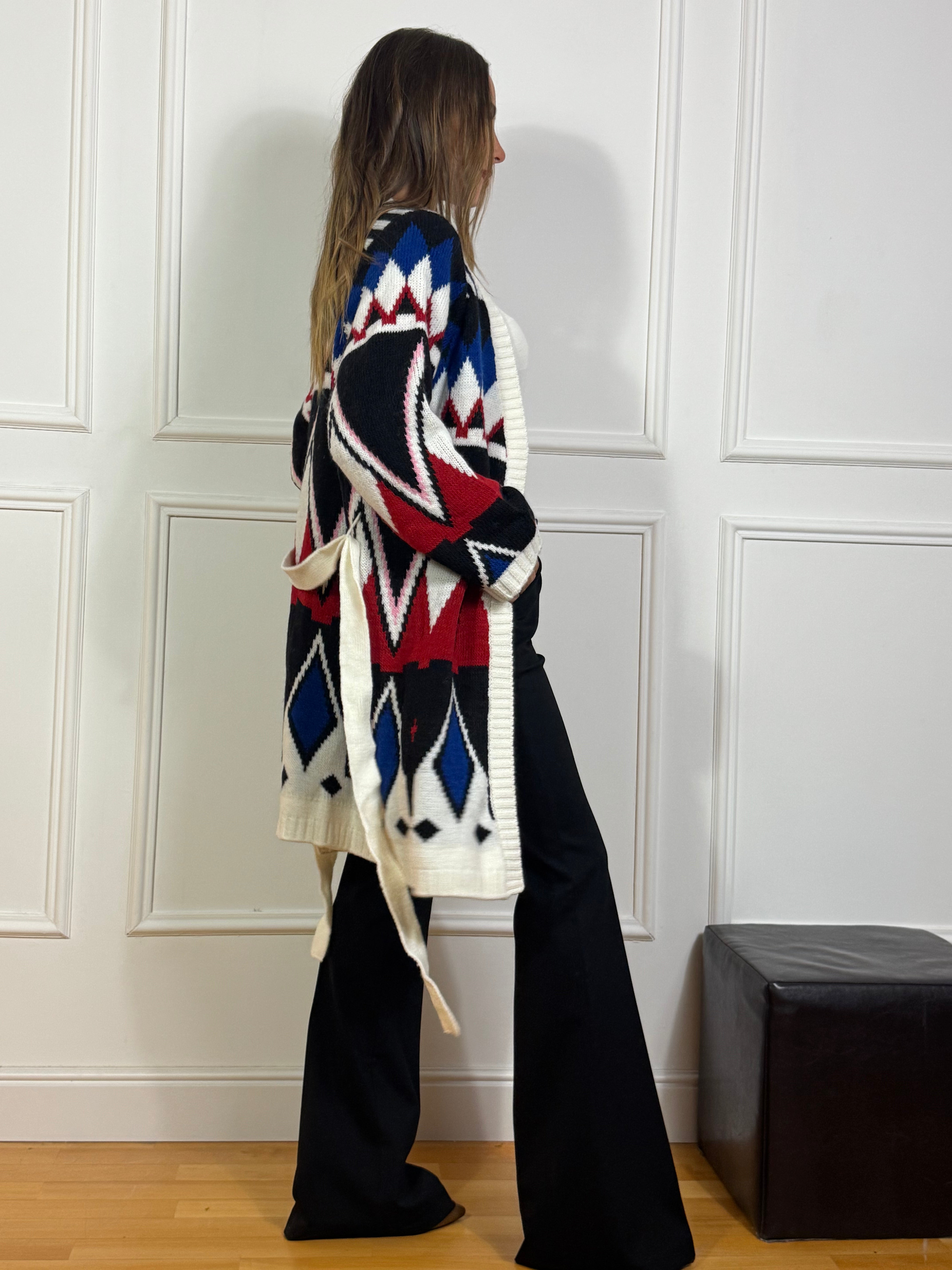 Cardigan capospalla con fusciacca The Loom Archive fantasia etnica