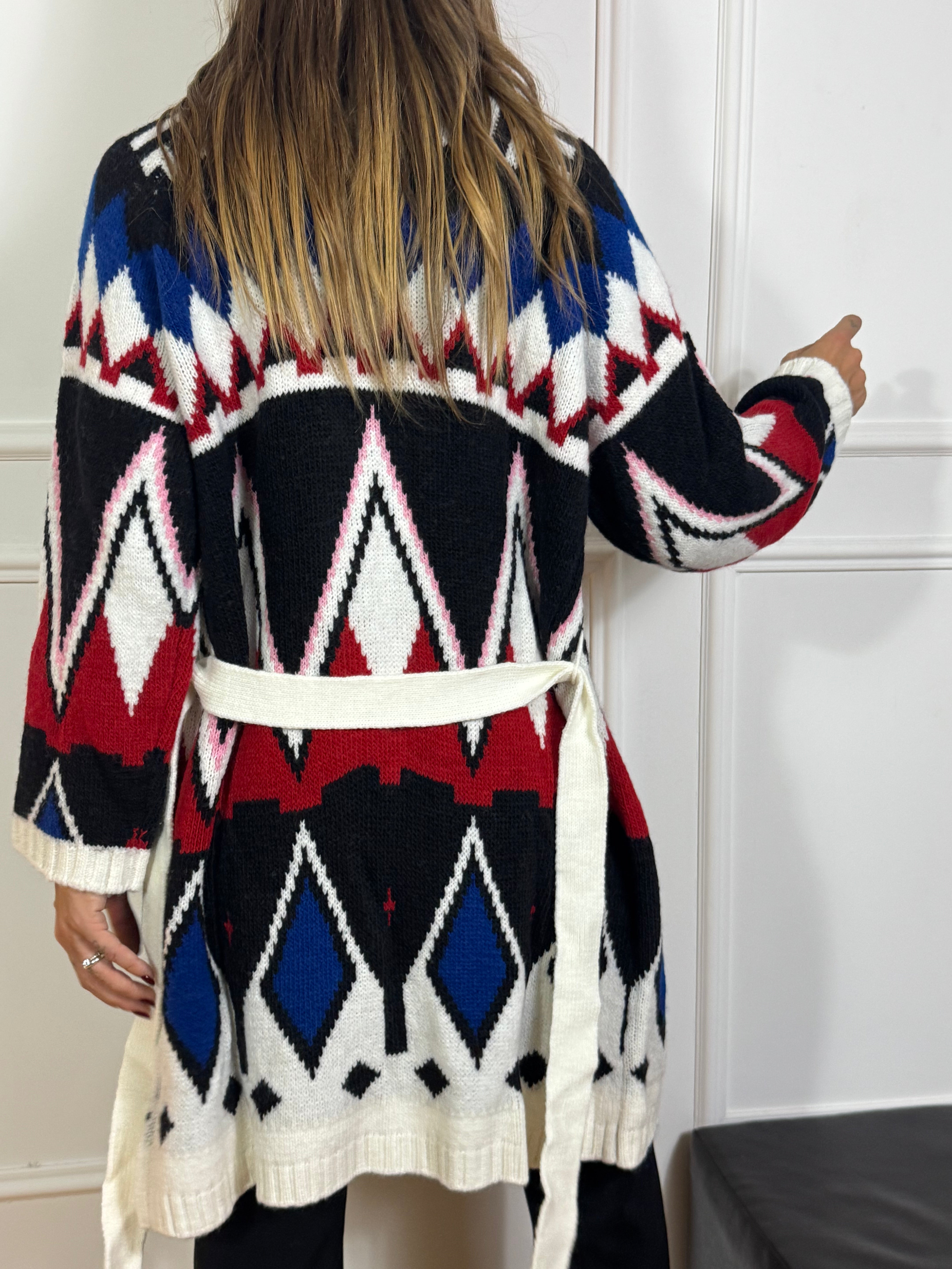 Cardigan capospalla con fusciacca The Loom Archive fantasia etnica