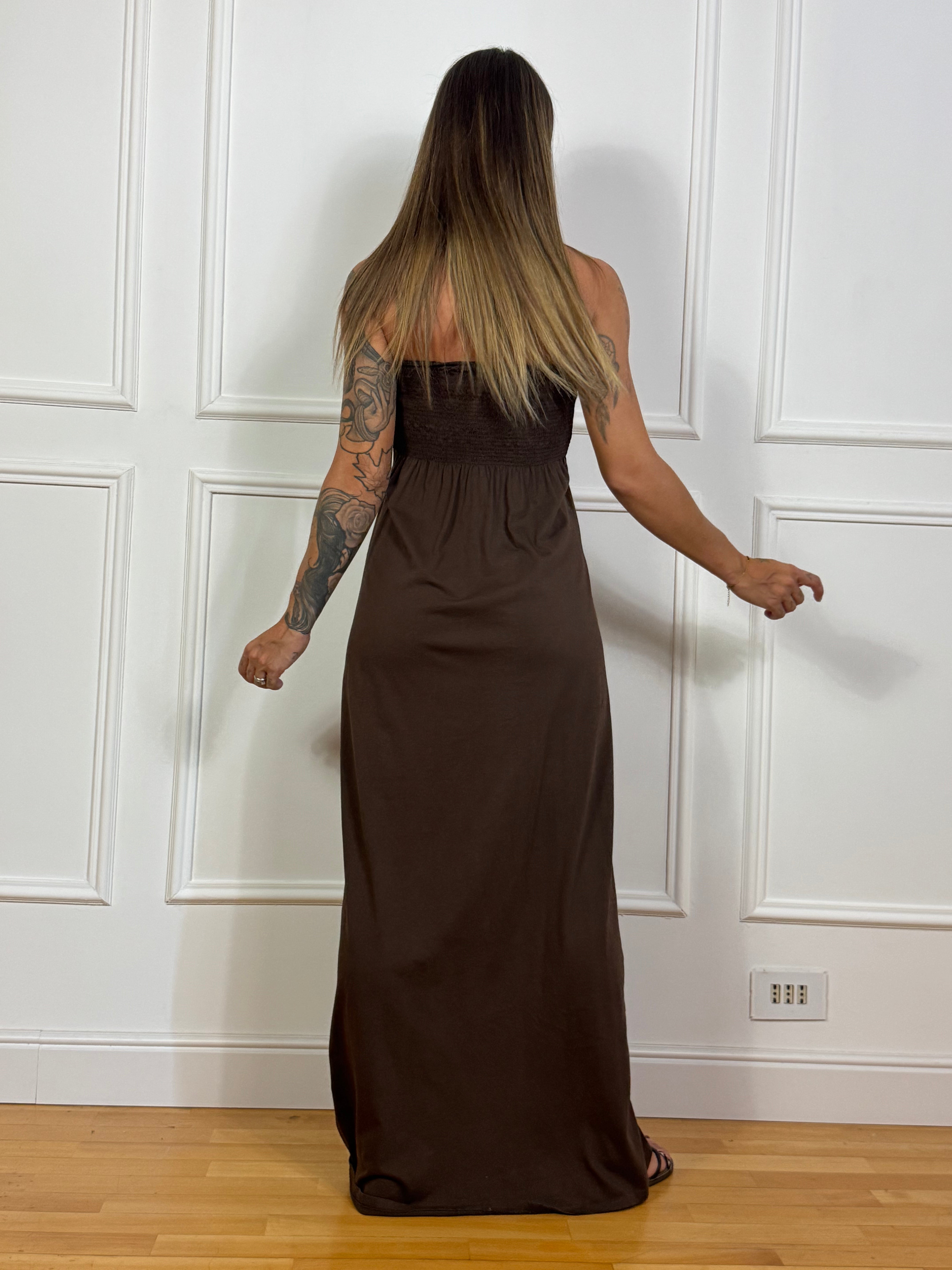 Abito LUNGO A FASCIA Kontatto tinta unita