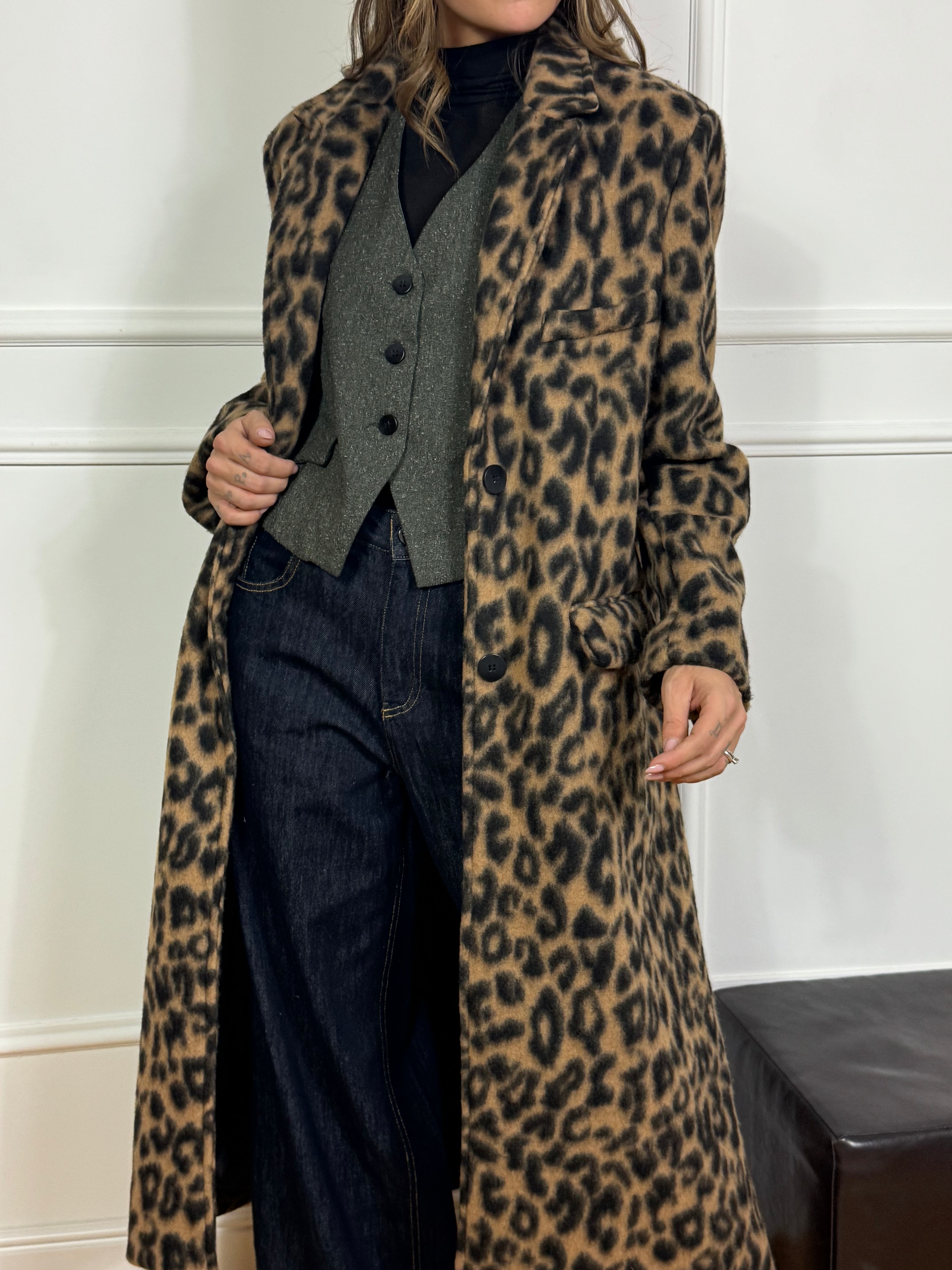 Cappotto OVER Victoria ILMH LEOPARDATO