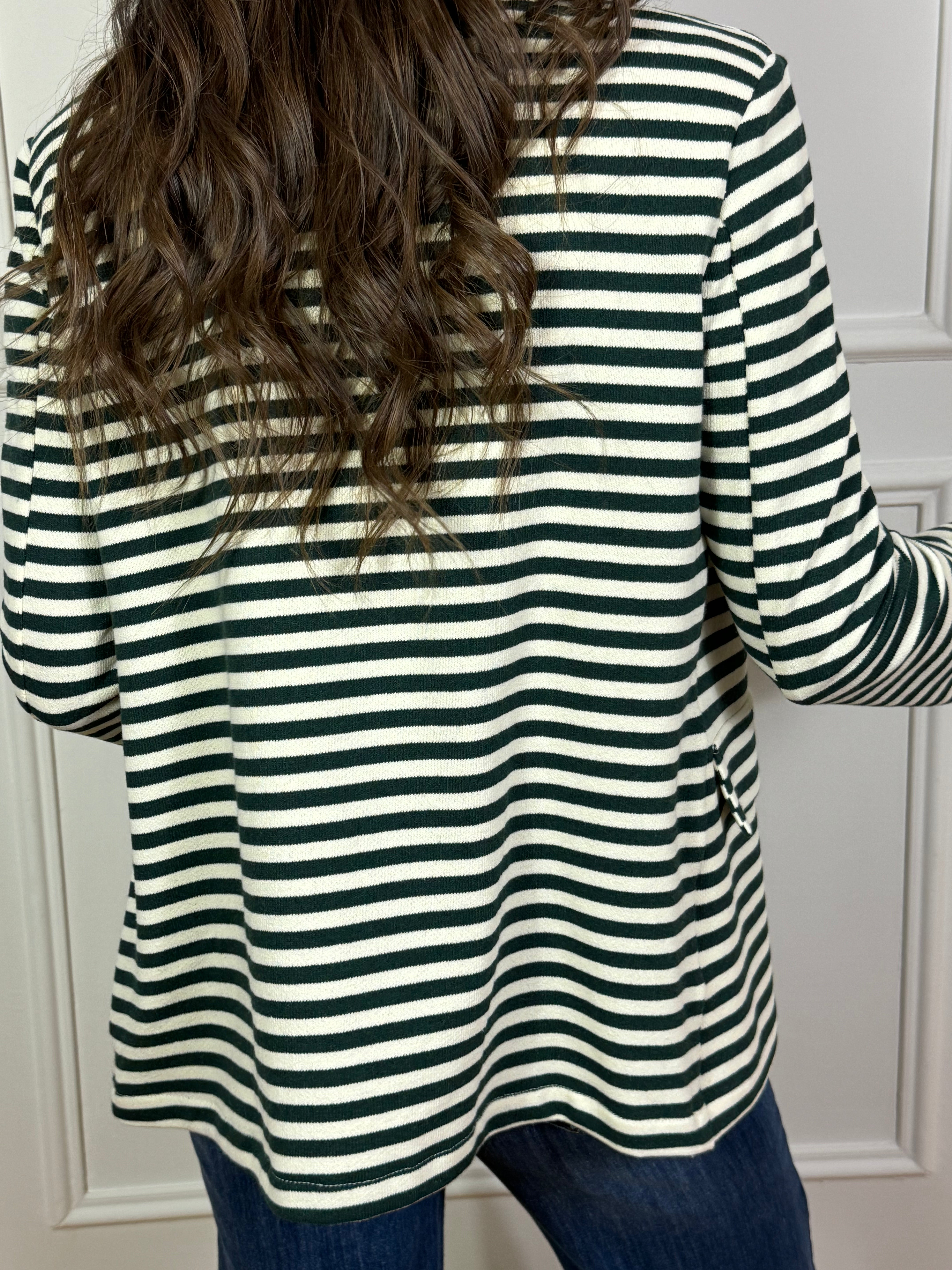 Giacca blazer in felpa garzata Susy Mix a righe con patch