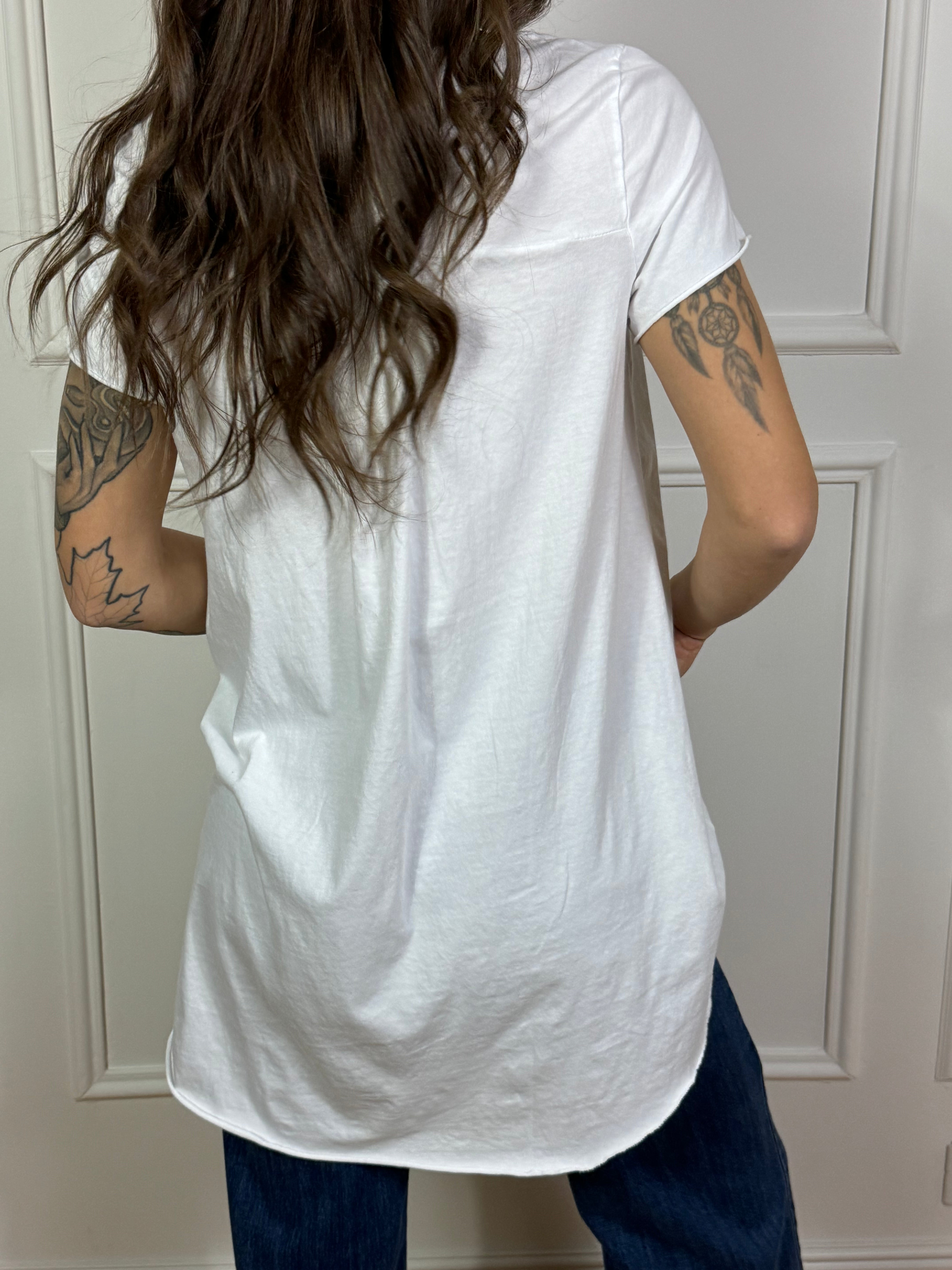T-SHIRT MANICA CORTA in cotone fiammato Susy Mix PIU' LUNGA DIETRO