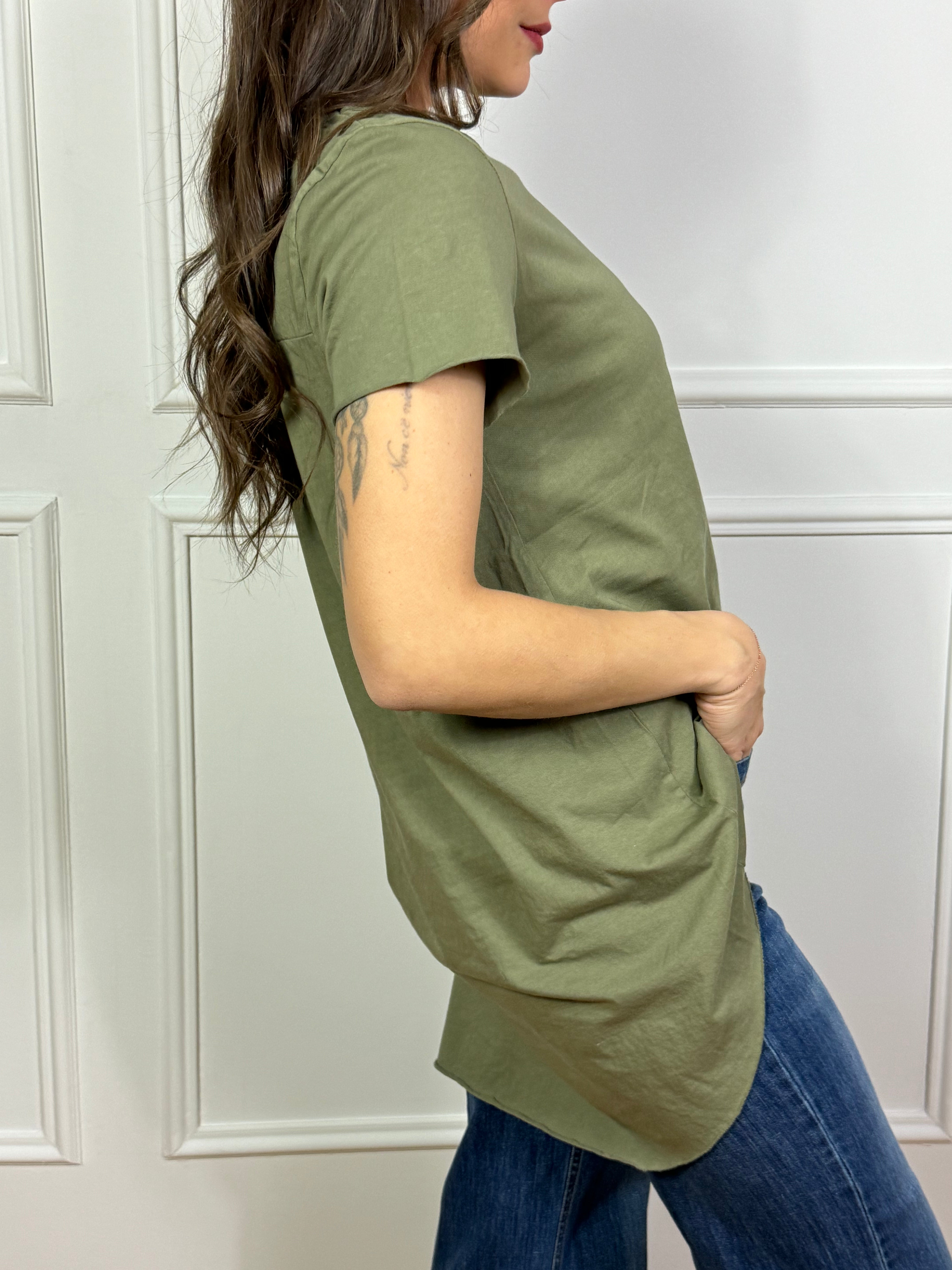 T-SHIRT MANICA CORTA in cotone fiammato Susy Mix PIU' LUNGA DIETRO