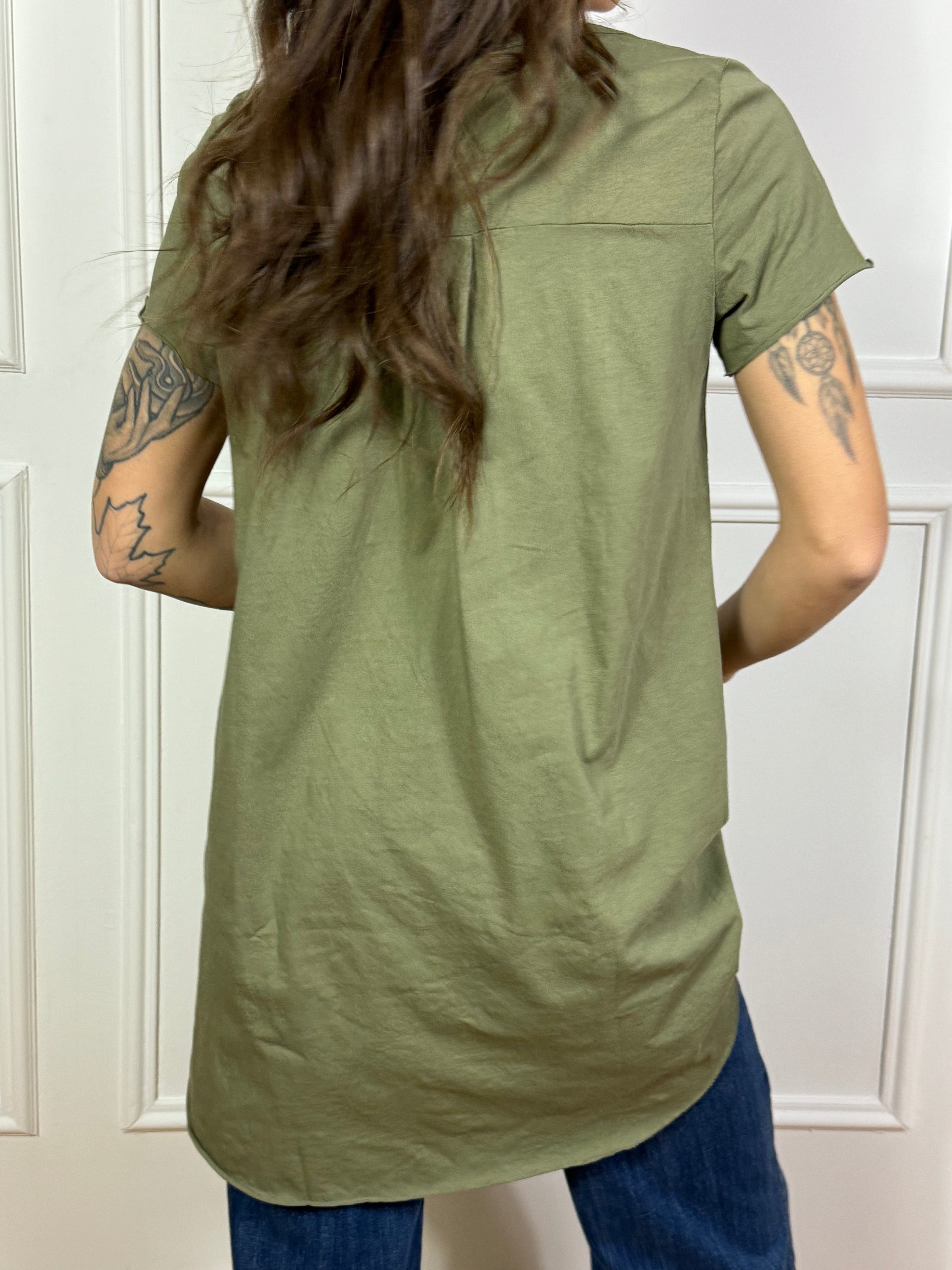 T-SHIRT MANICA CORTA in cotone fiammato Susy Mix PIU' LUNGA DIETRO