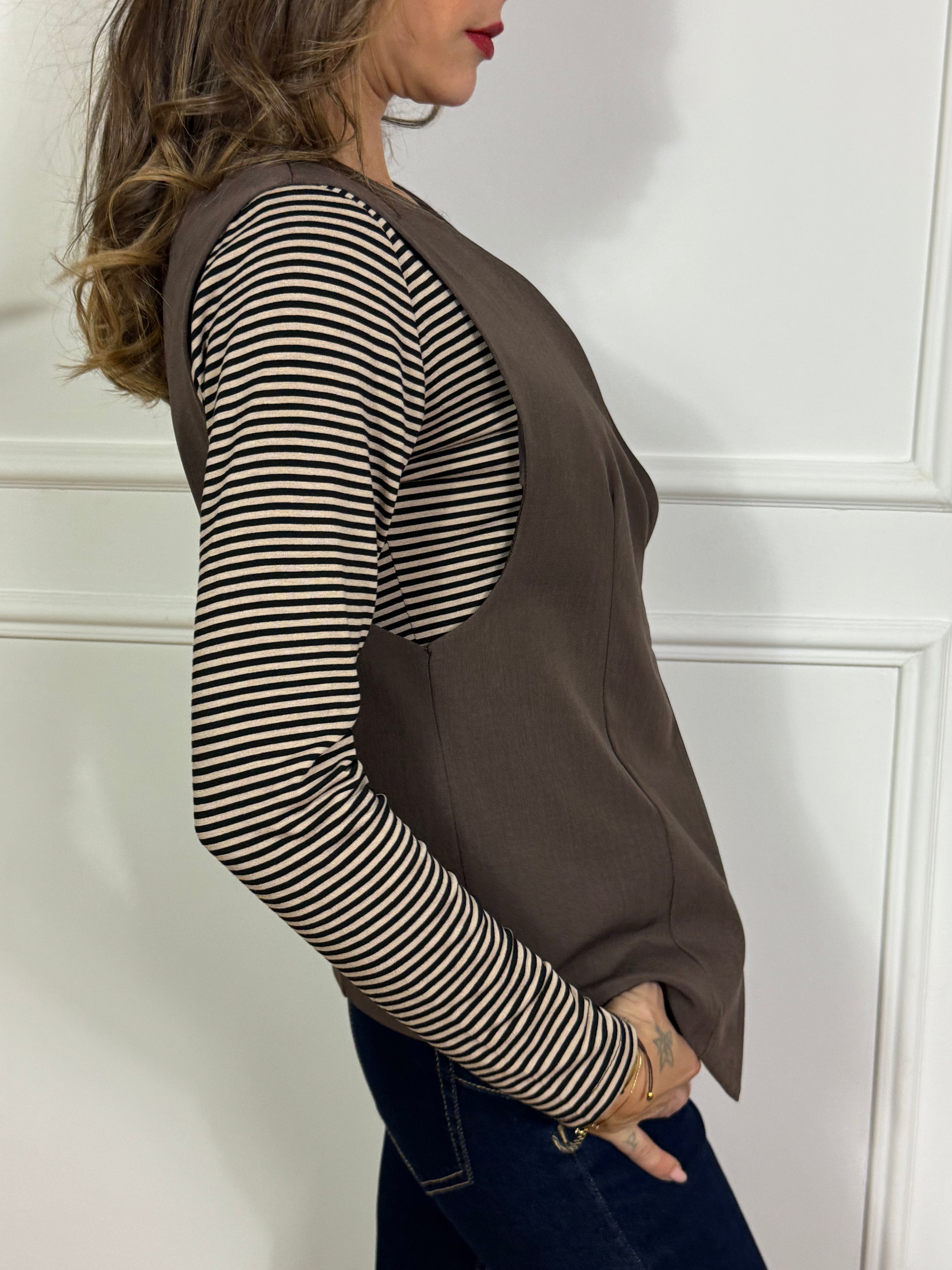 Gilet Victoria ILMH ASIMMETRICO DOPPIATO