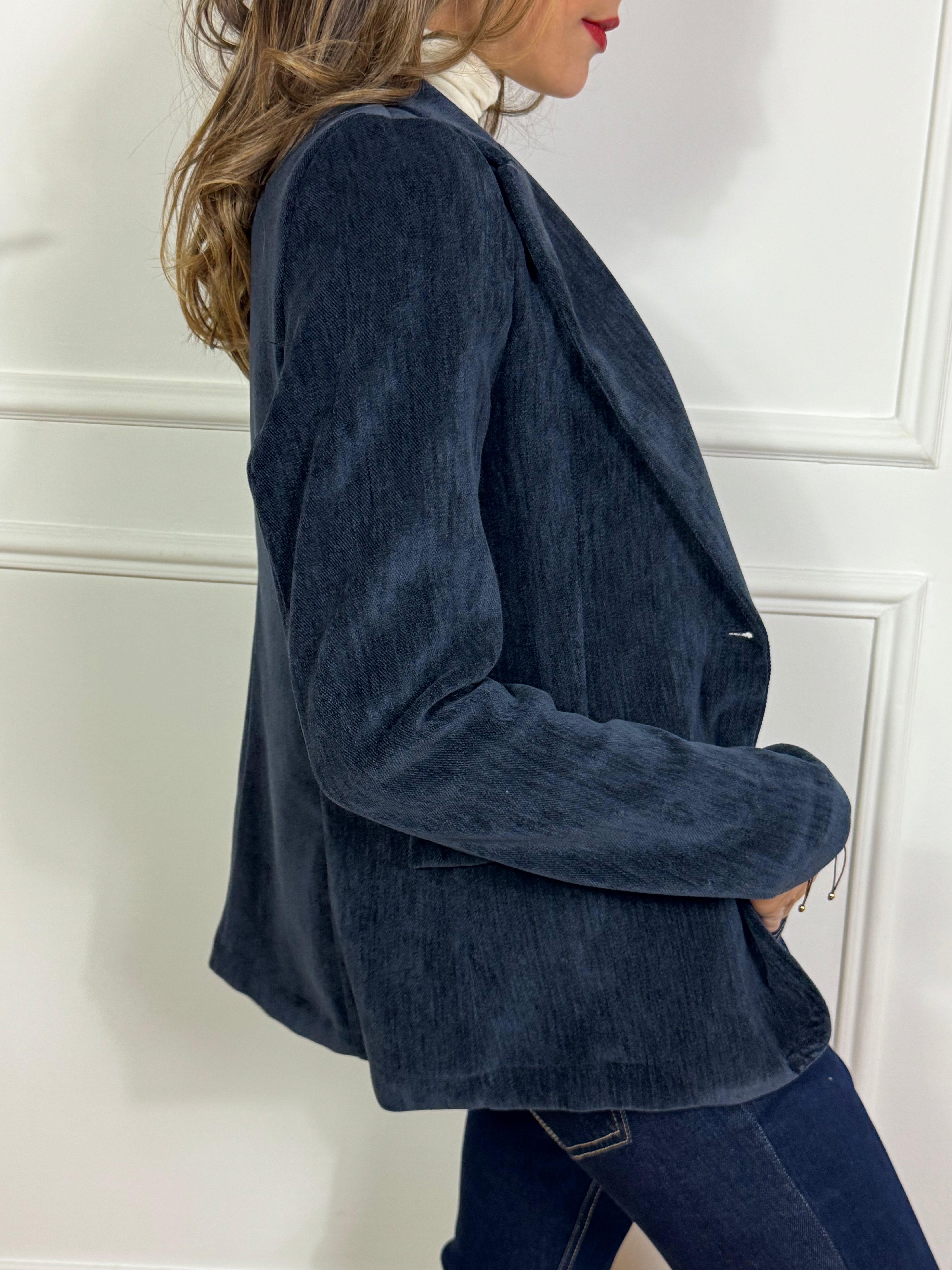 Giacca blazer monopetto Victoria ILMH in VELLUTO