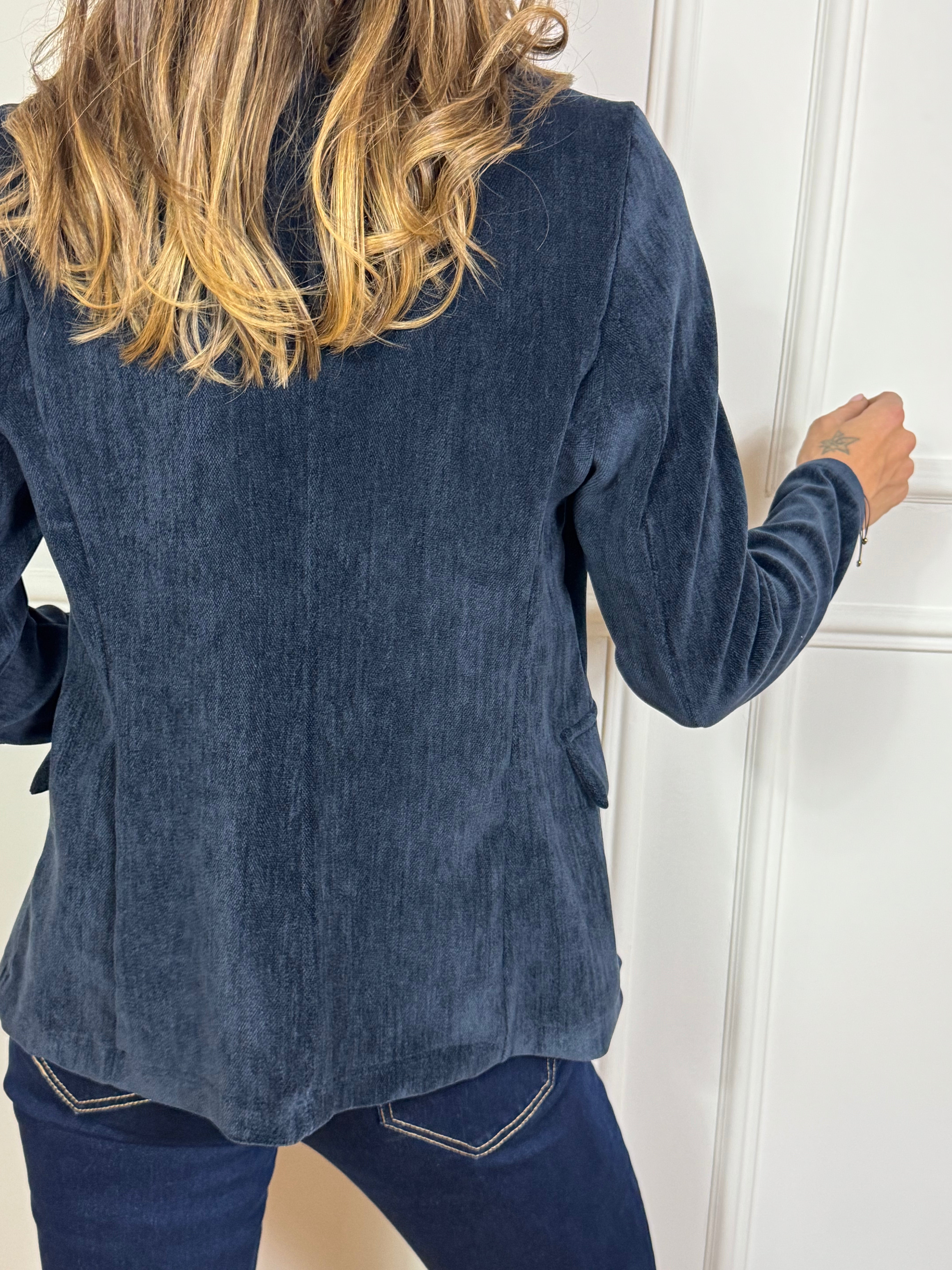 Giacca blazer monopetto Victoria ILMH in VELLUTO