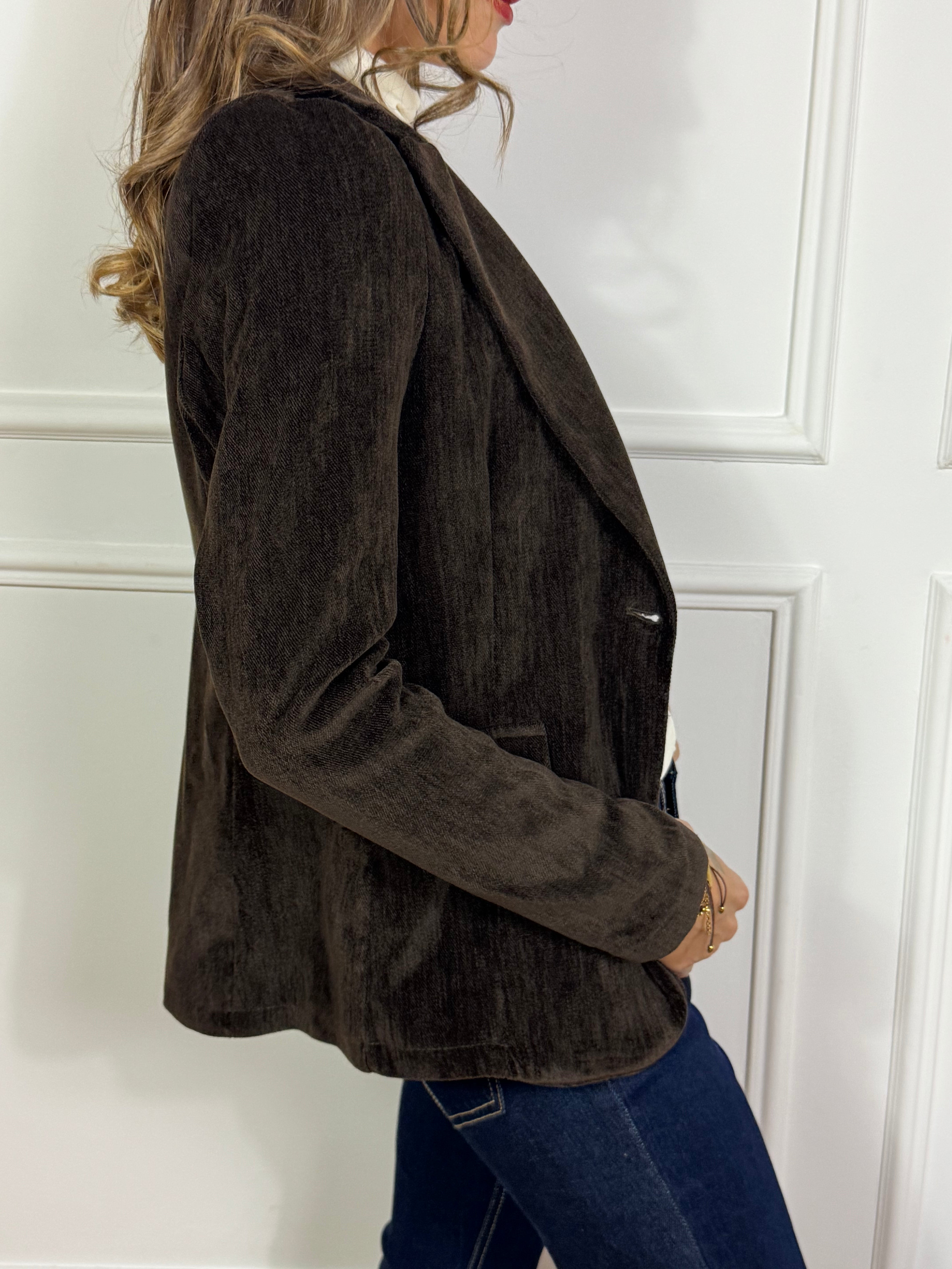 Giacca blazer monopetto Victoria ILMH in VELLUTO