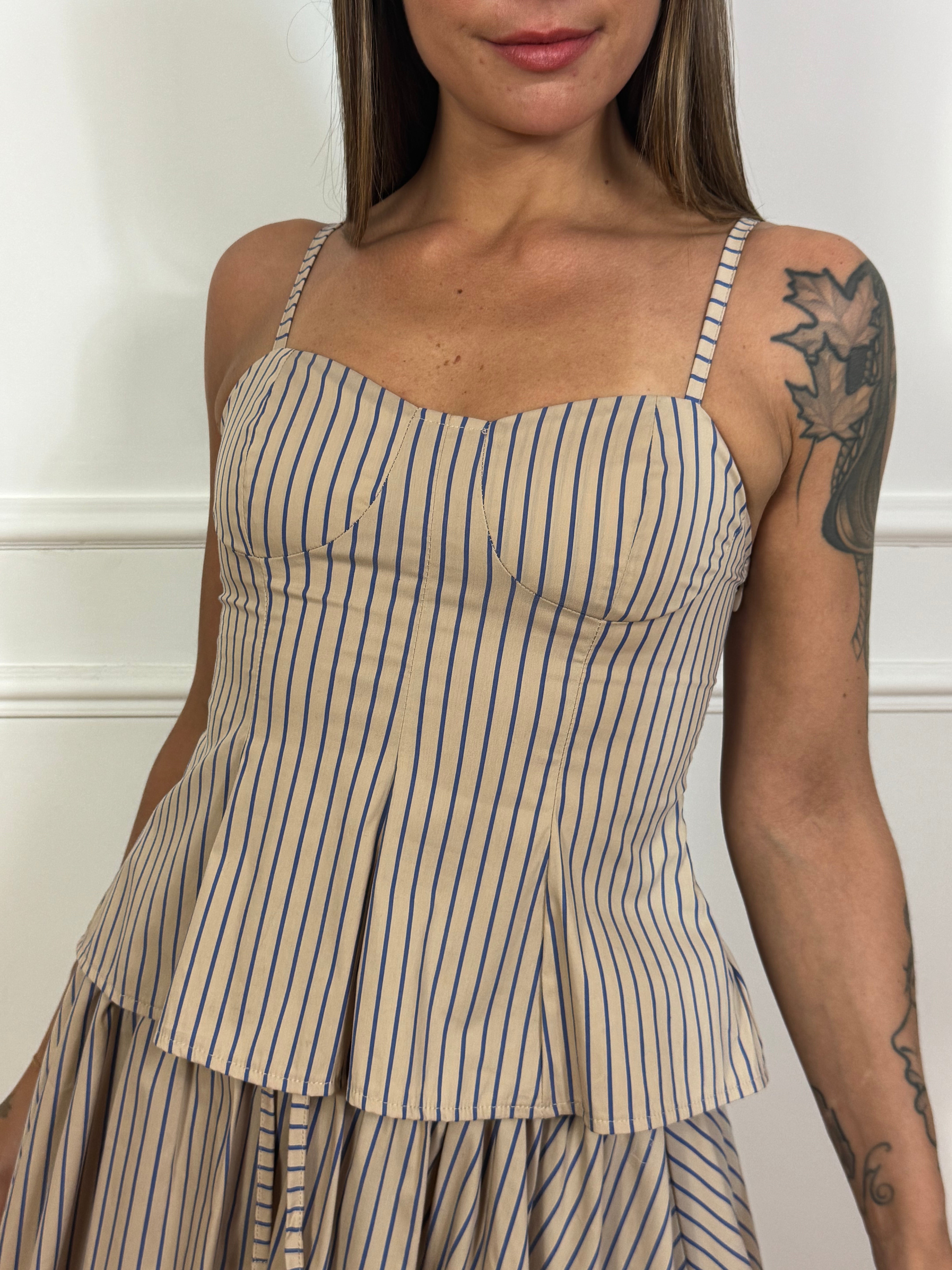 Top bustier Kontatto righe sottili