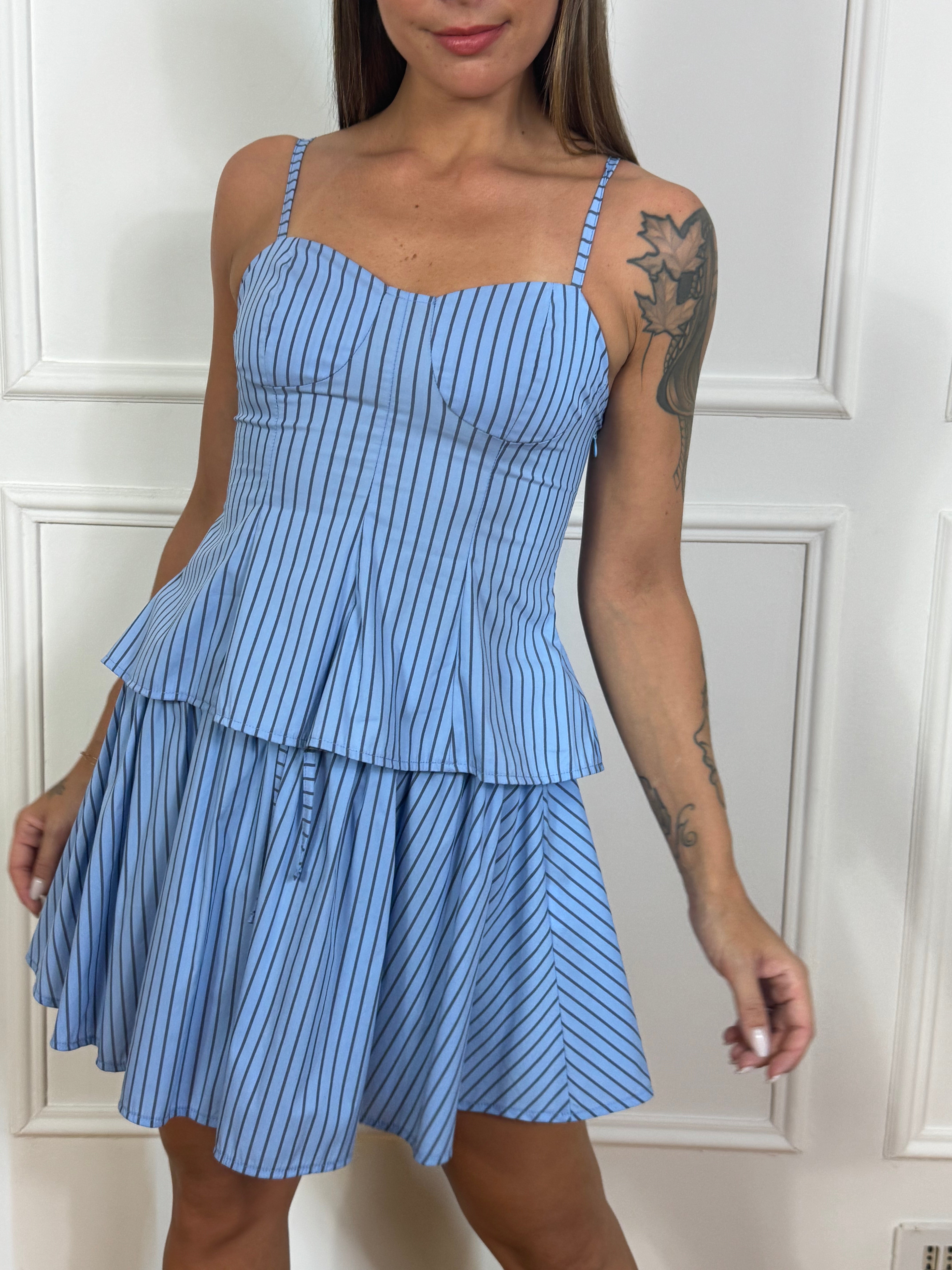 Top bustier Kontatto righe sottili