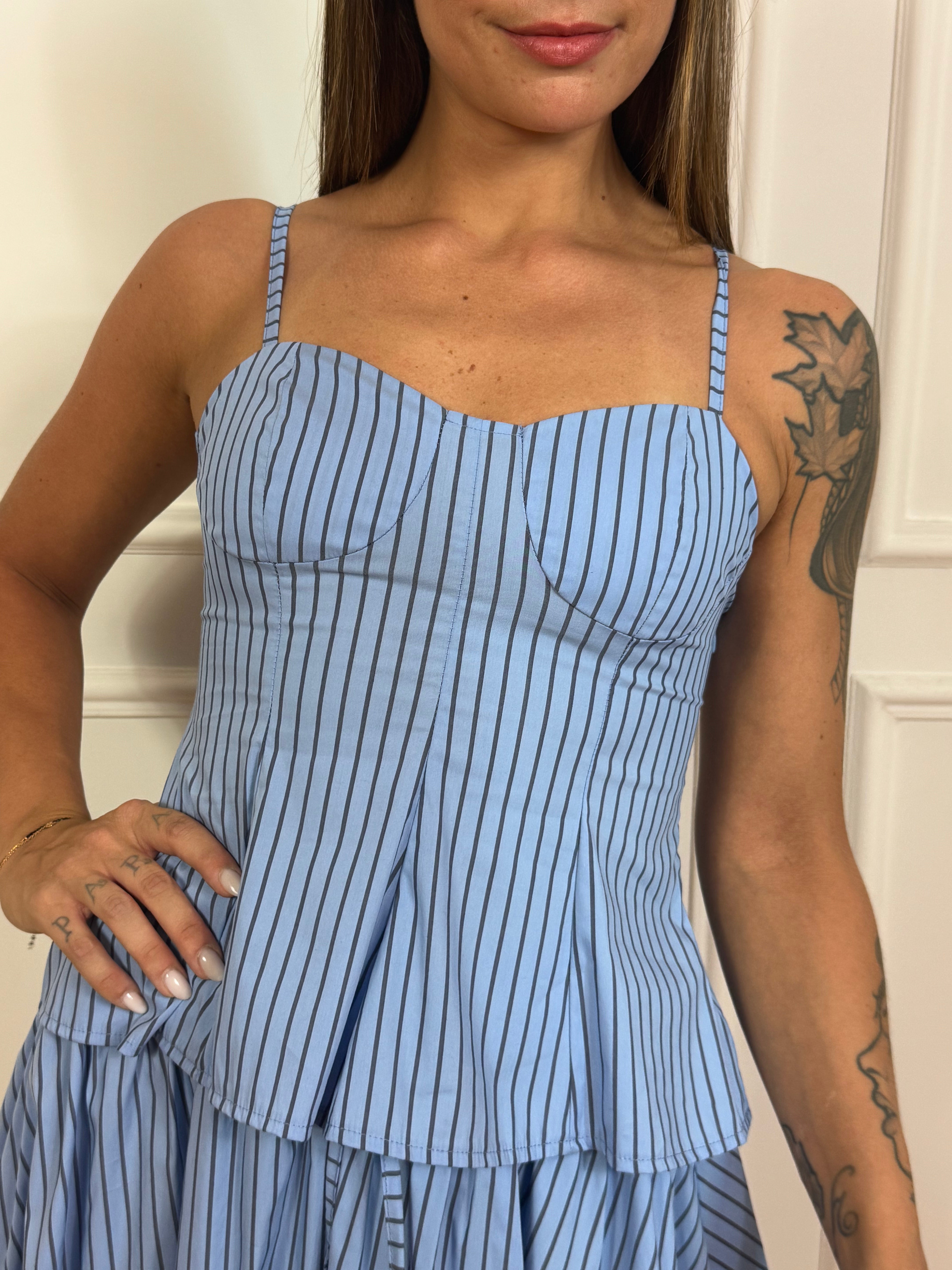 Top bustier Kontatto righe sottili