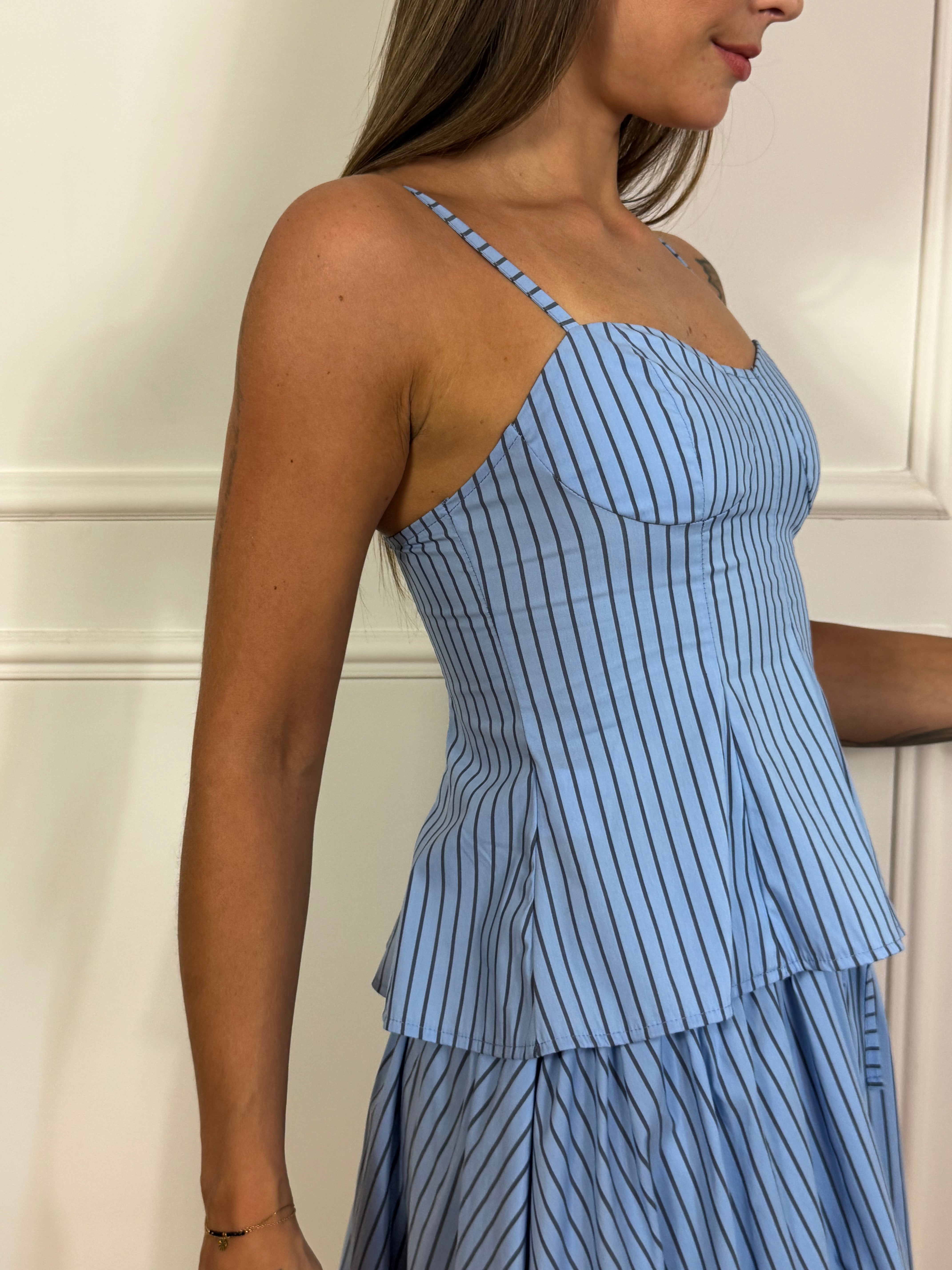 Top bustier Kontatto righe sottili