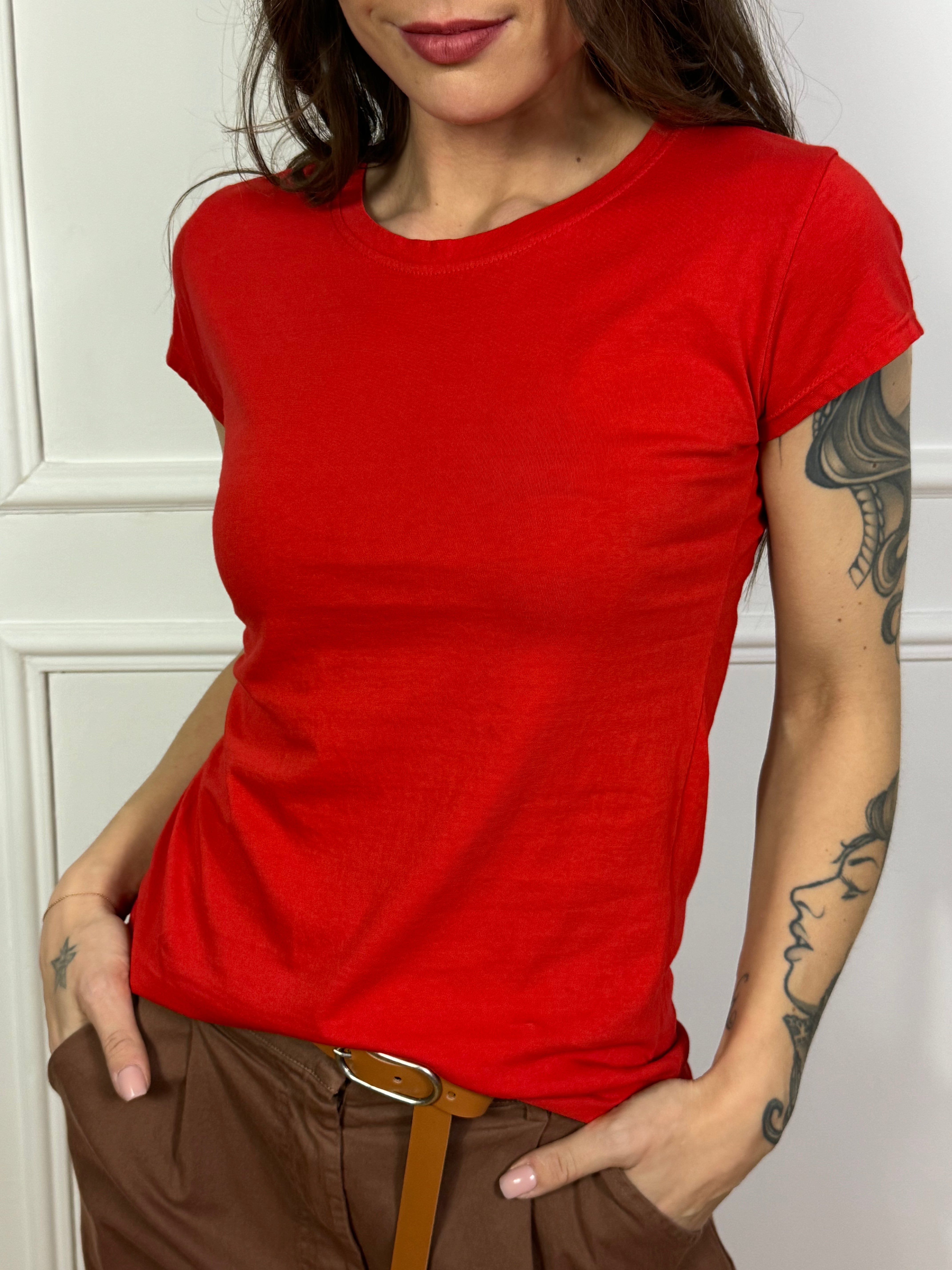 T-shirt in cotone tinta unita Susy Mix