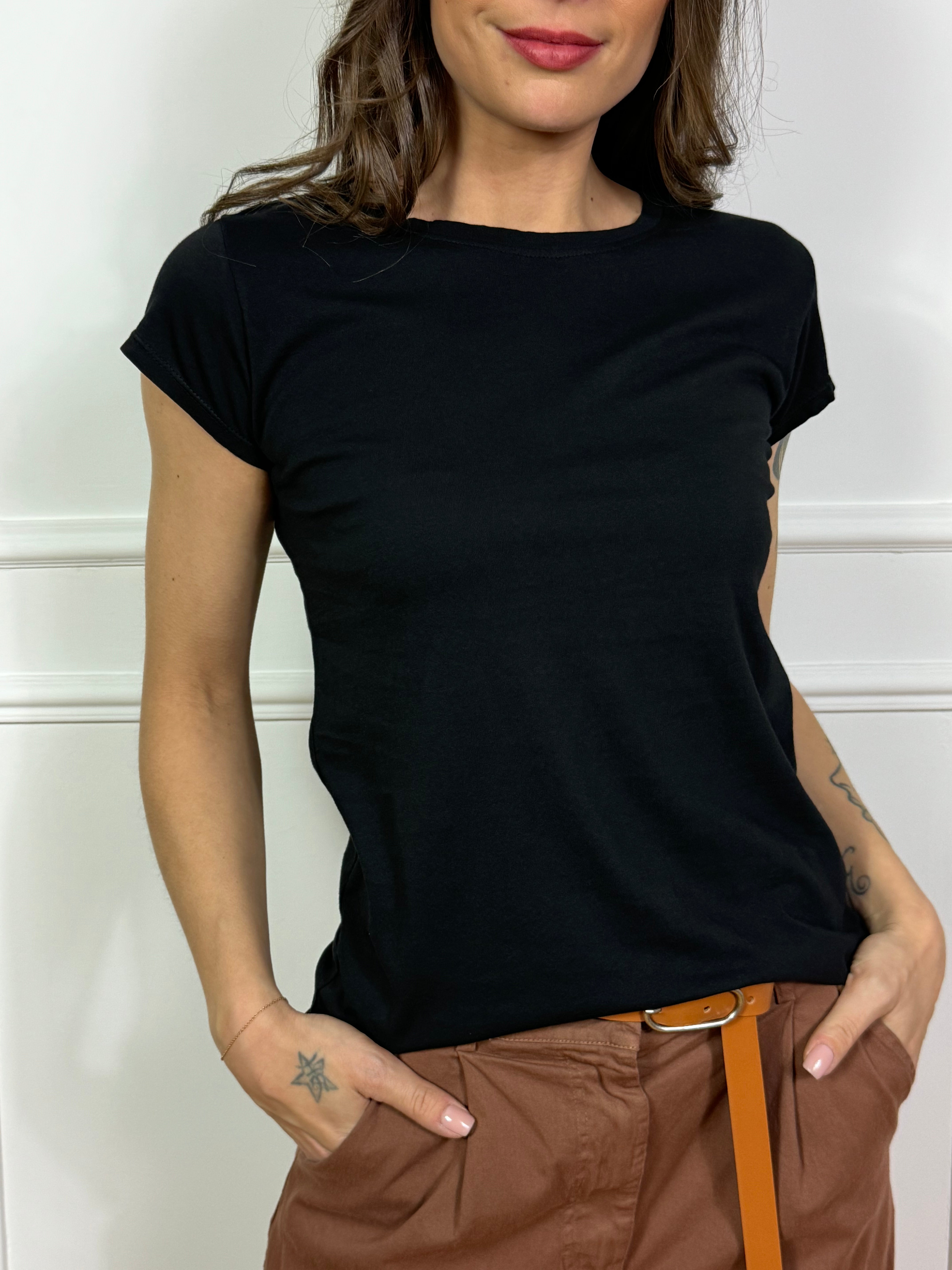 T-shirt in cotone tinta unita Susy Mix