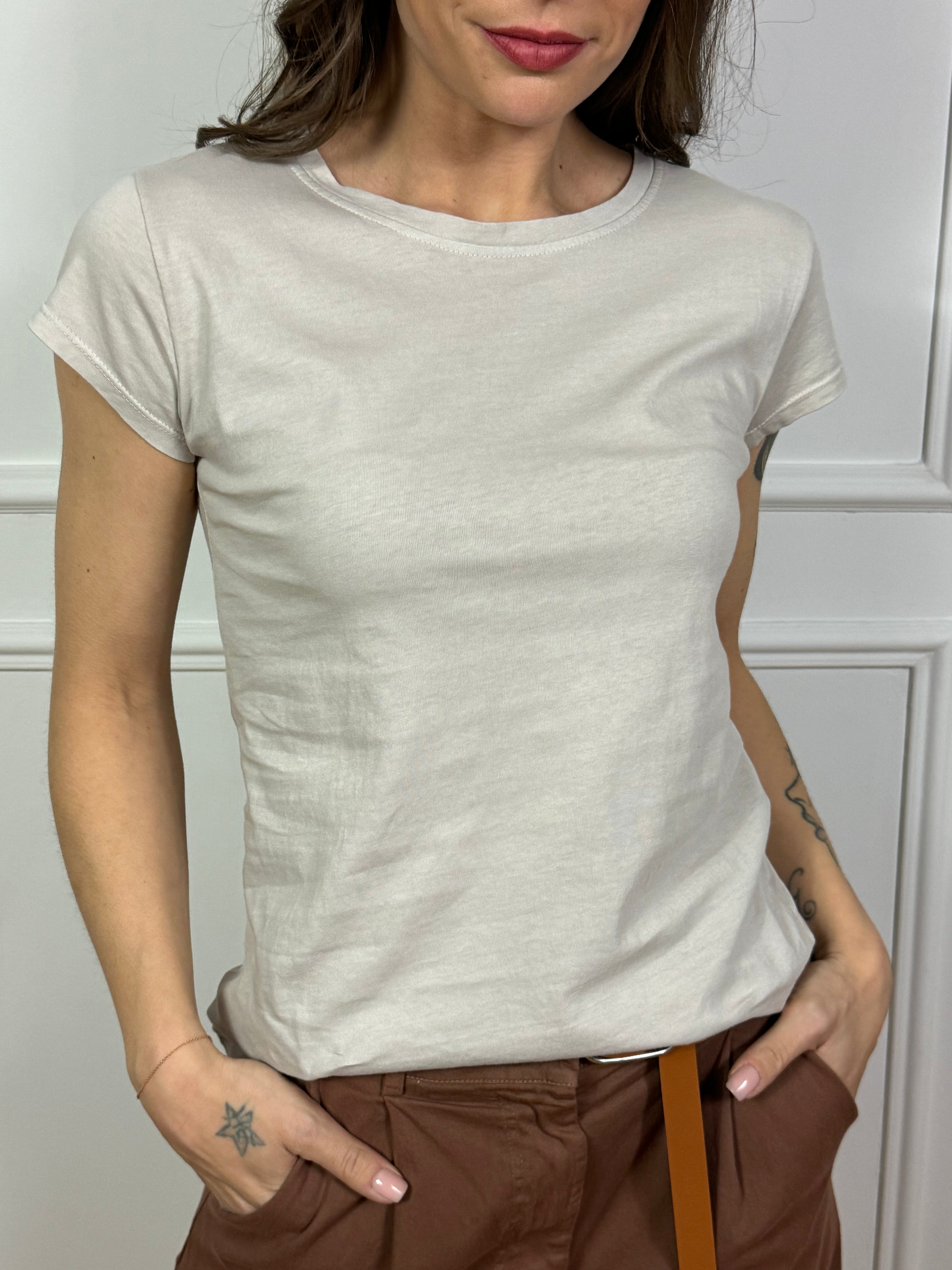 T-shirt in cotone tinta unita Susy Mix