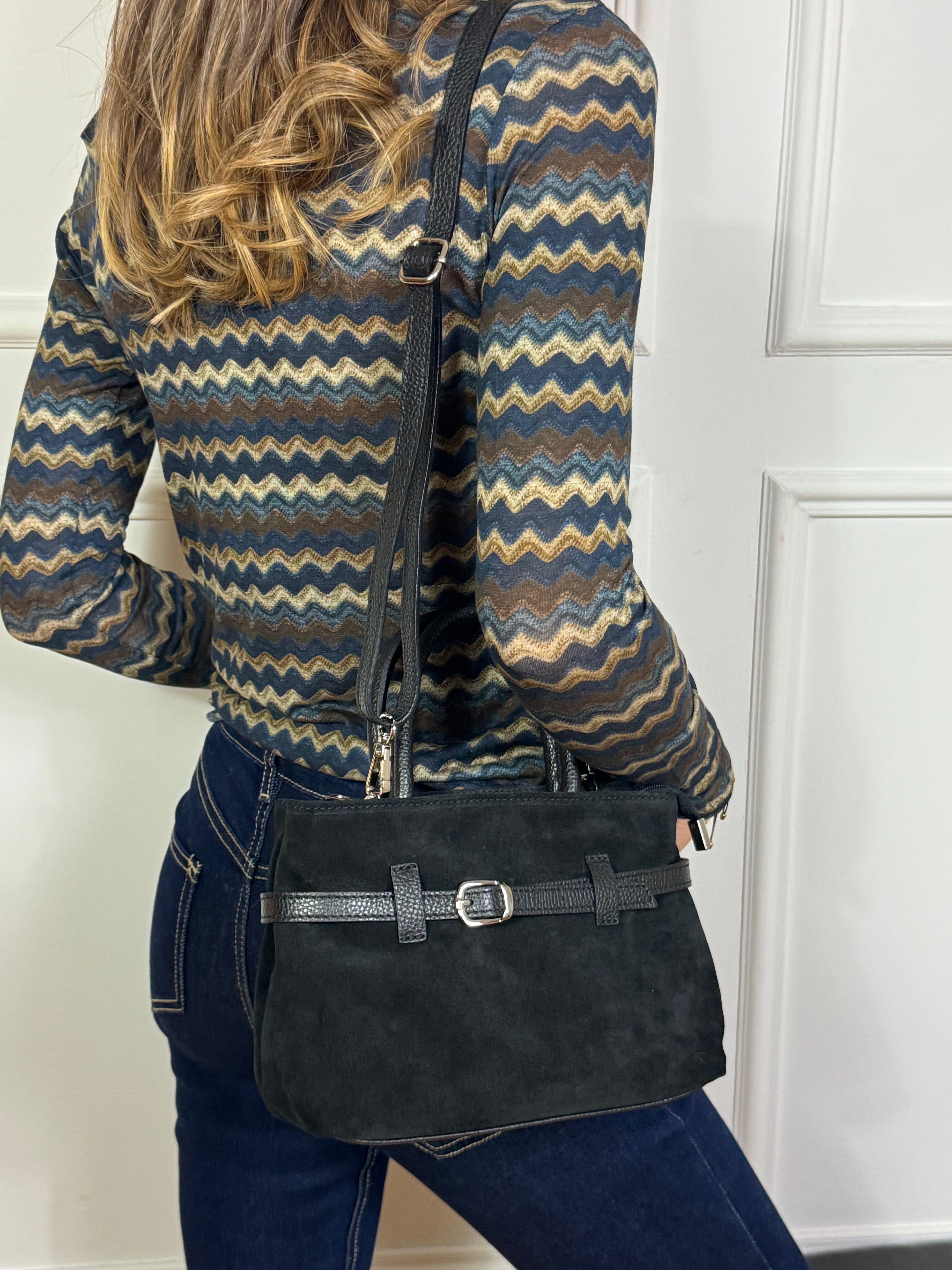 Borsa in pelle con cinturina