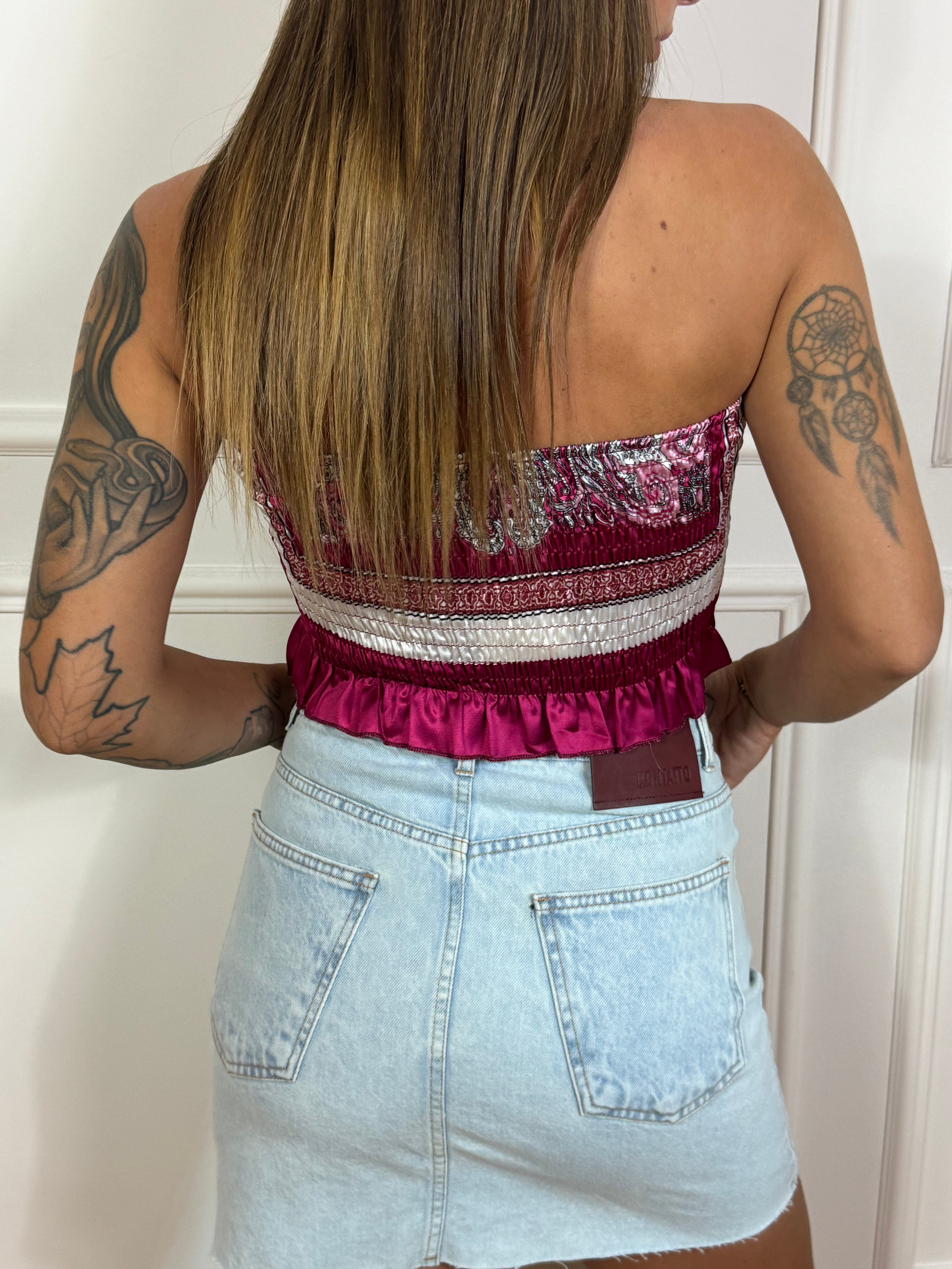 Top fazzoletto Kontatto fantasia FUCSIA