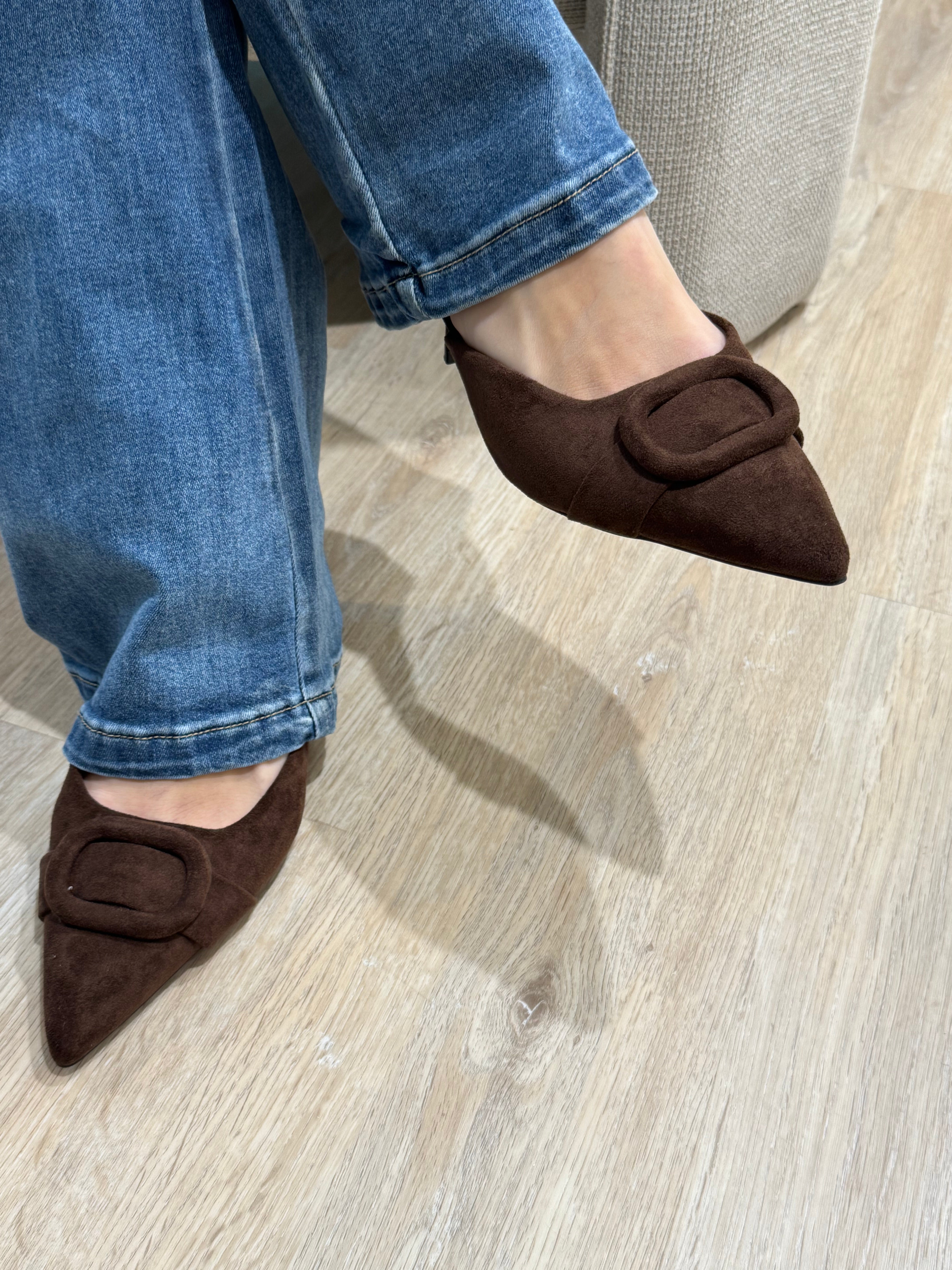 Scarpa SABOT in ecopelle effetto scamosciato