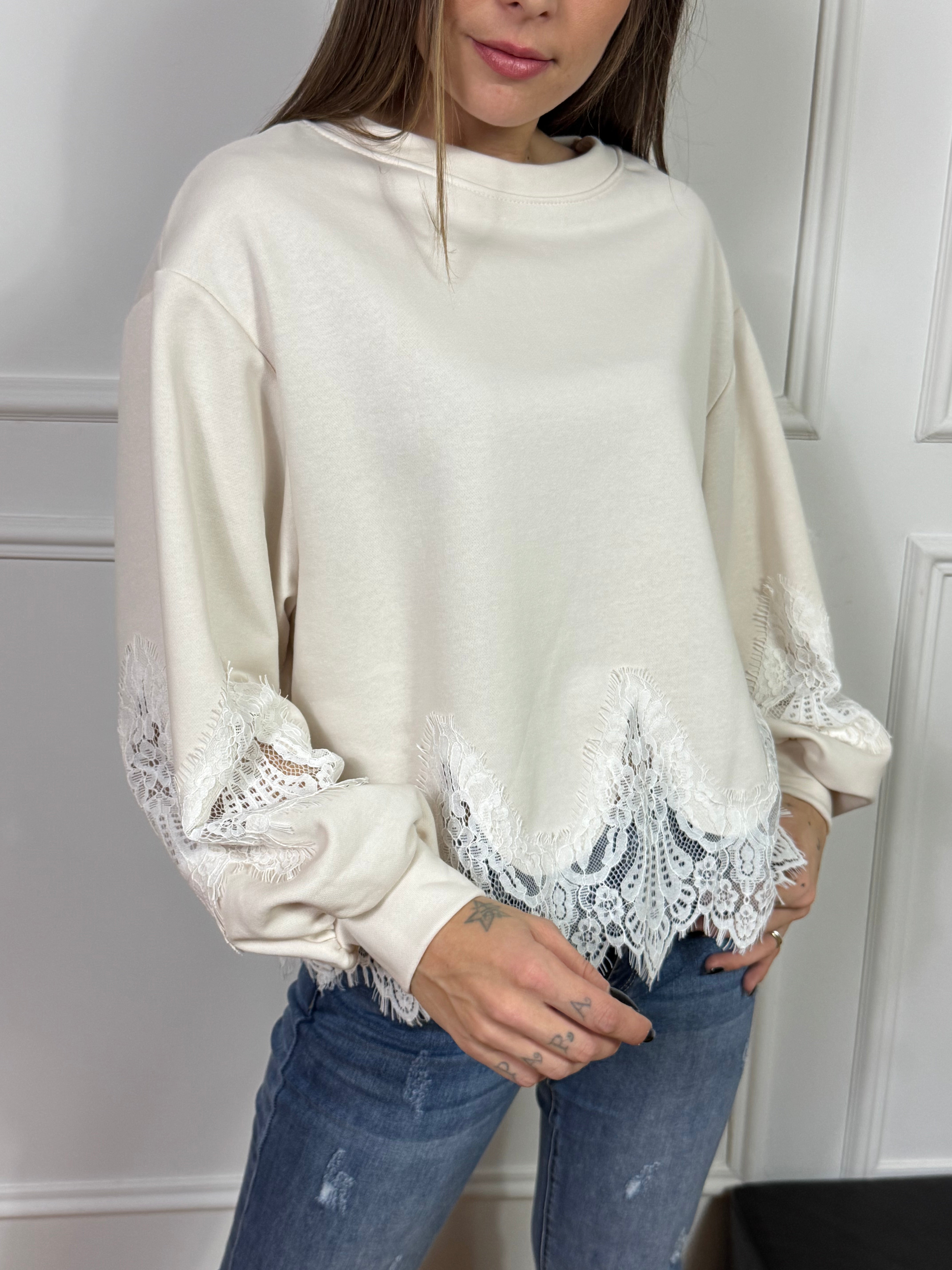 Felpa con pizzo VICTORIA ILMH