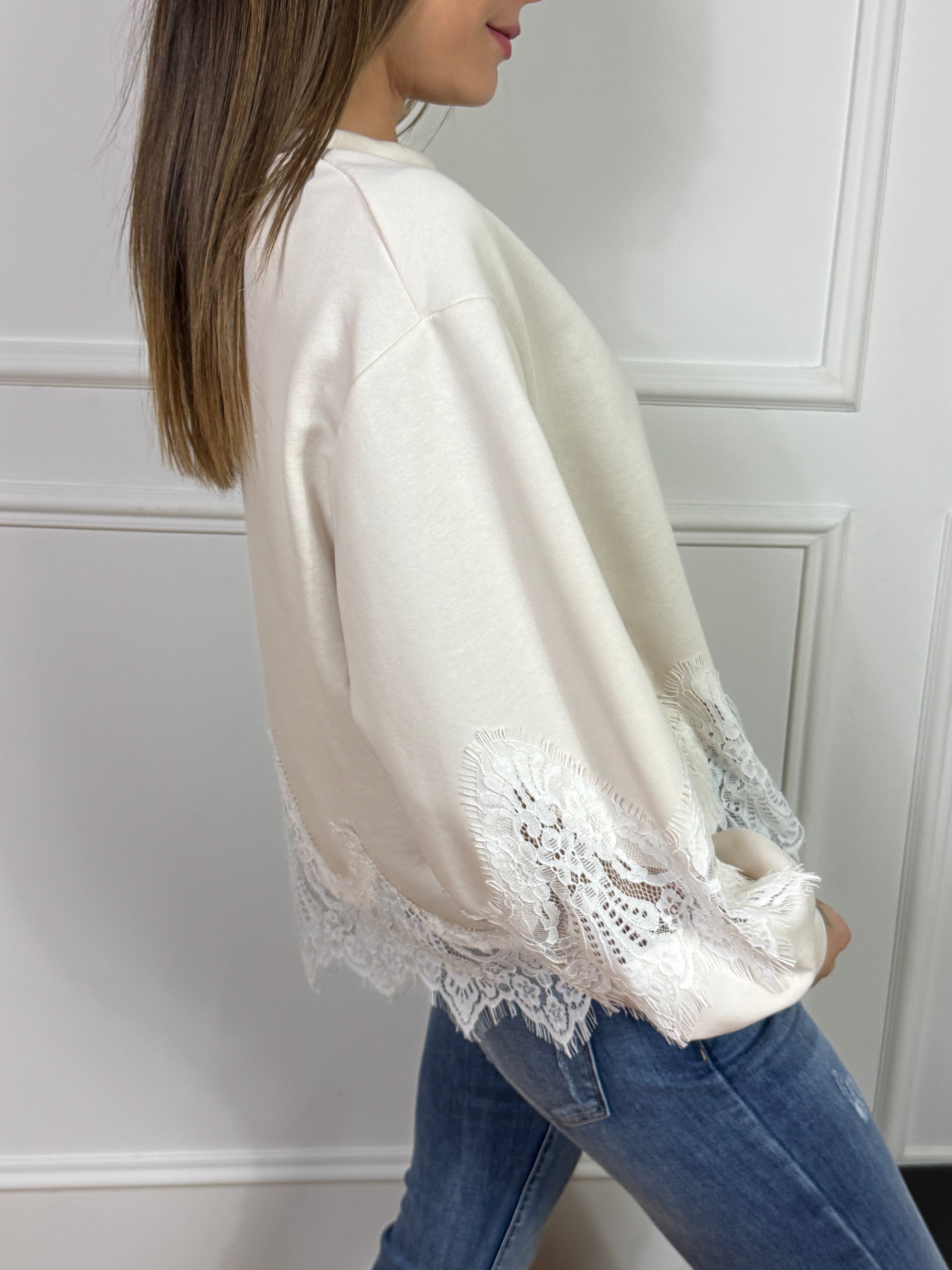 Felpa con pizzo VICTORIA ILMH