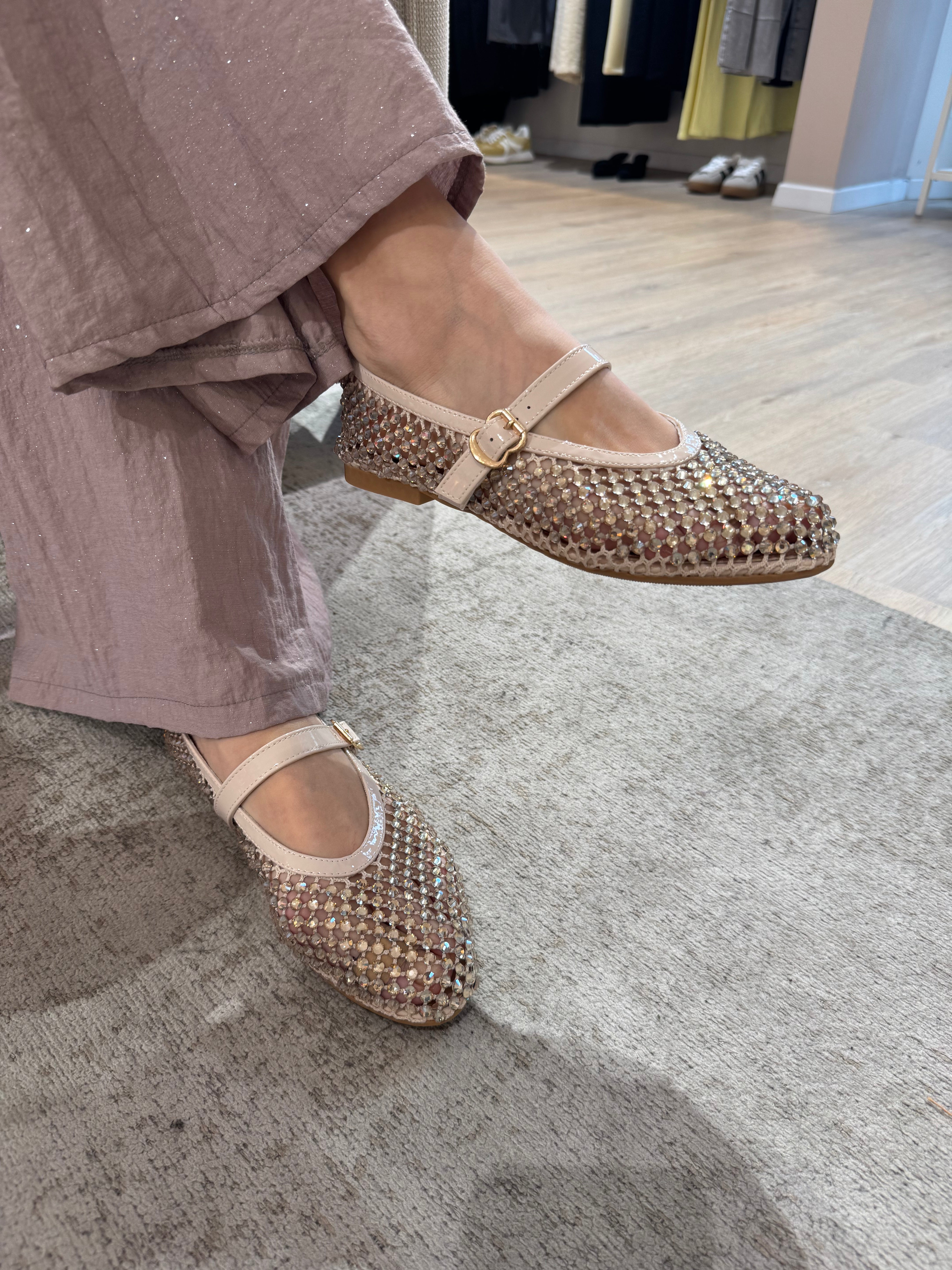 Scarpa BALLERINA TRAFORATA con ZIRCONI