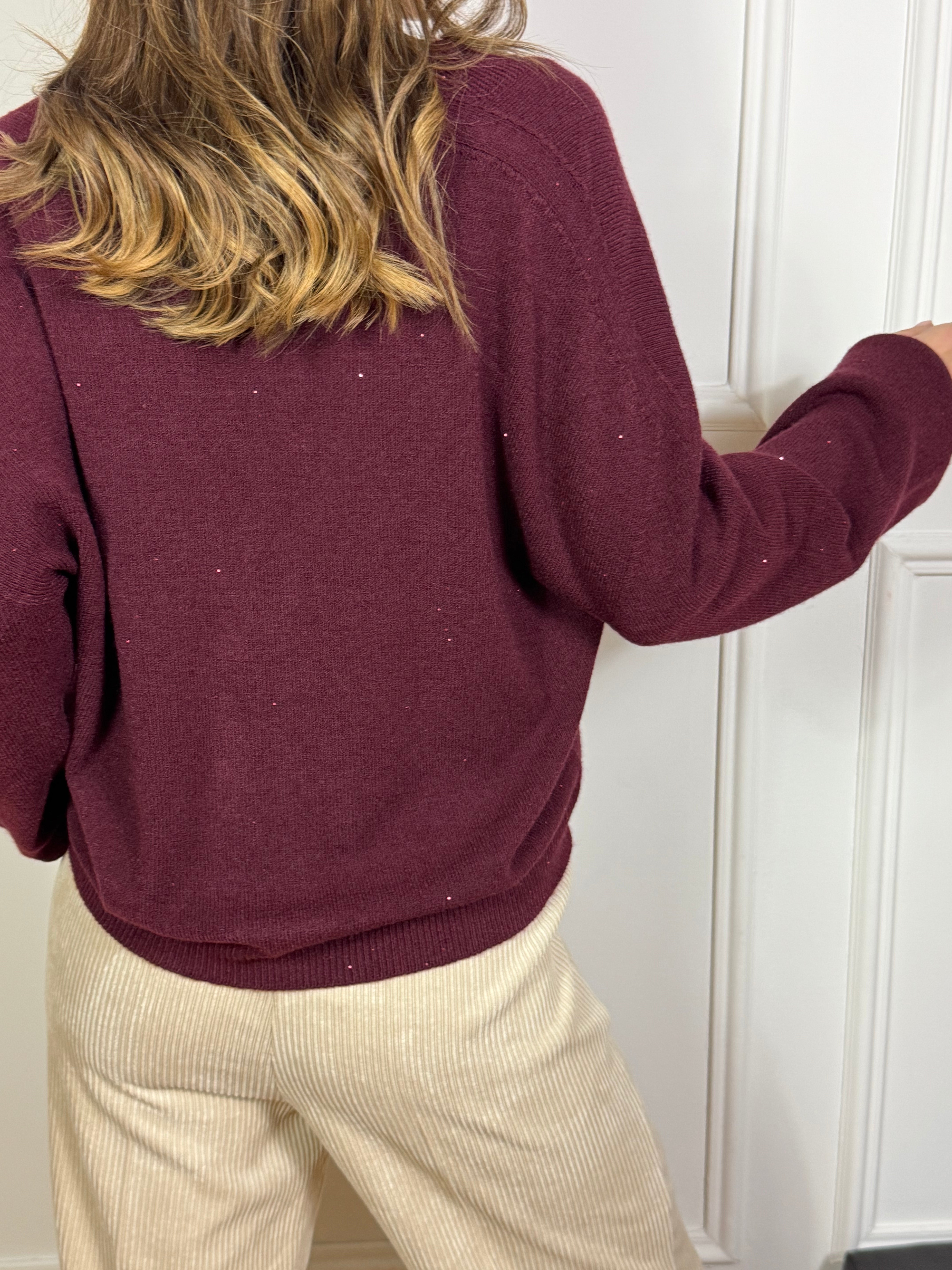 Cardigan Susy Mix con MICROPAILLETTES E BOTTONI ORO