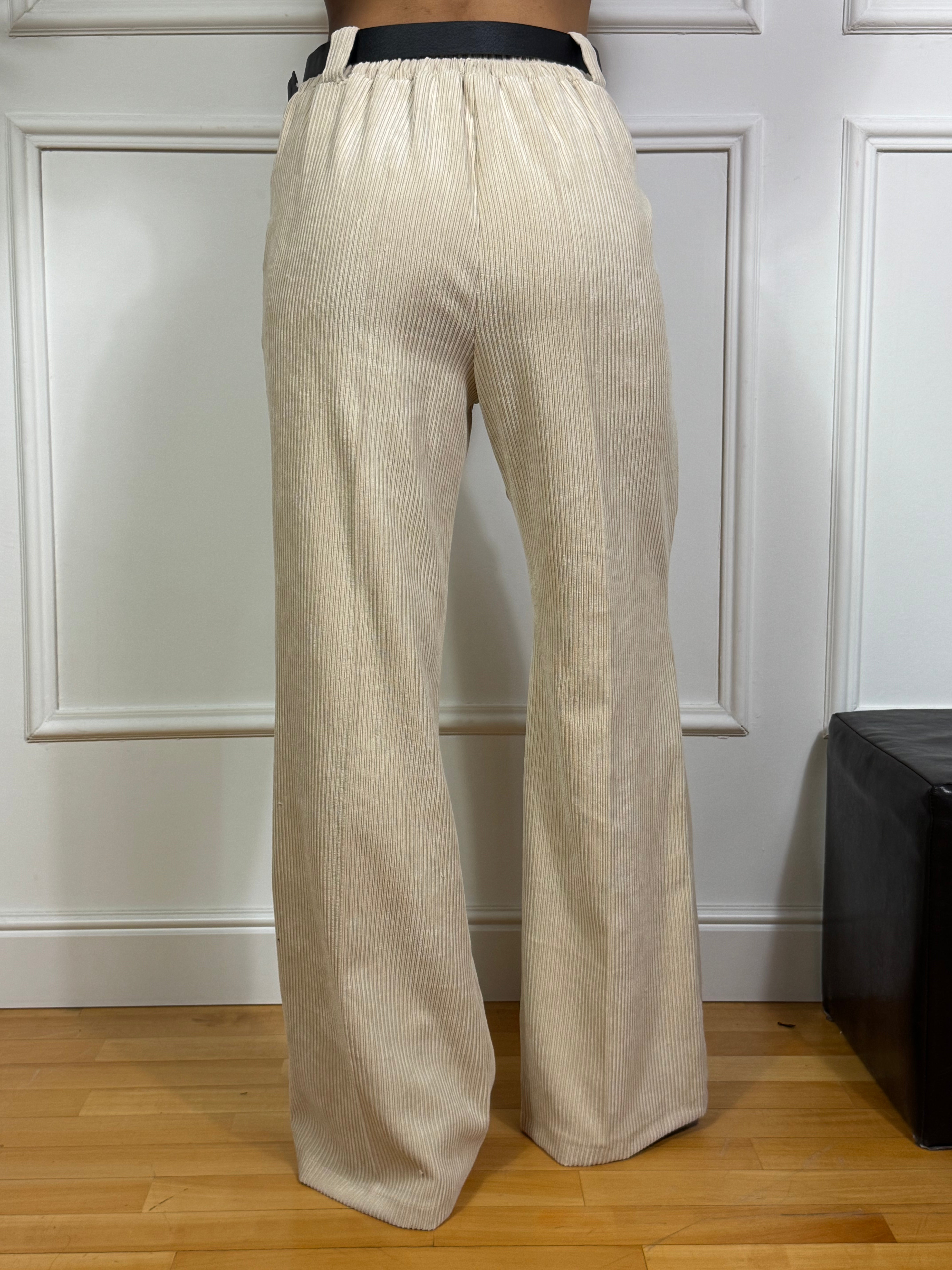 Pantalone Susy Mix PALAZZO IN VELLUTO A COSTE con cintura