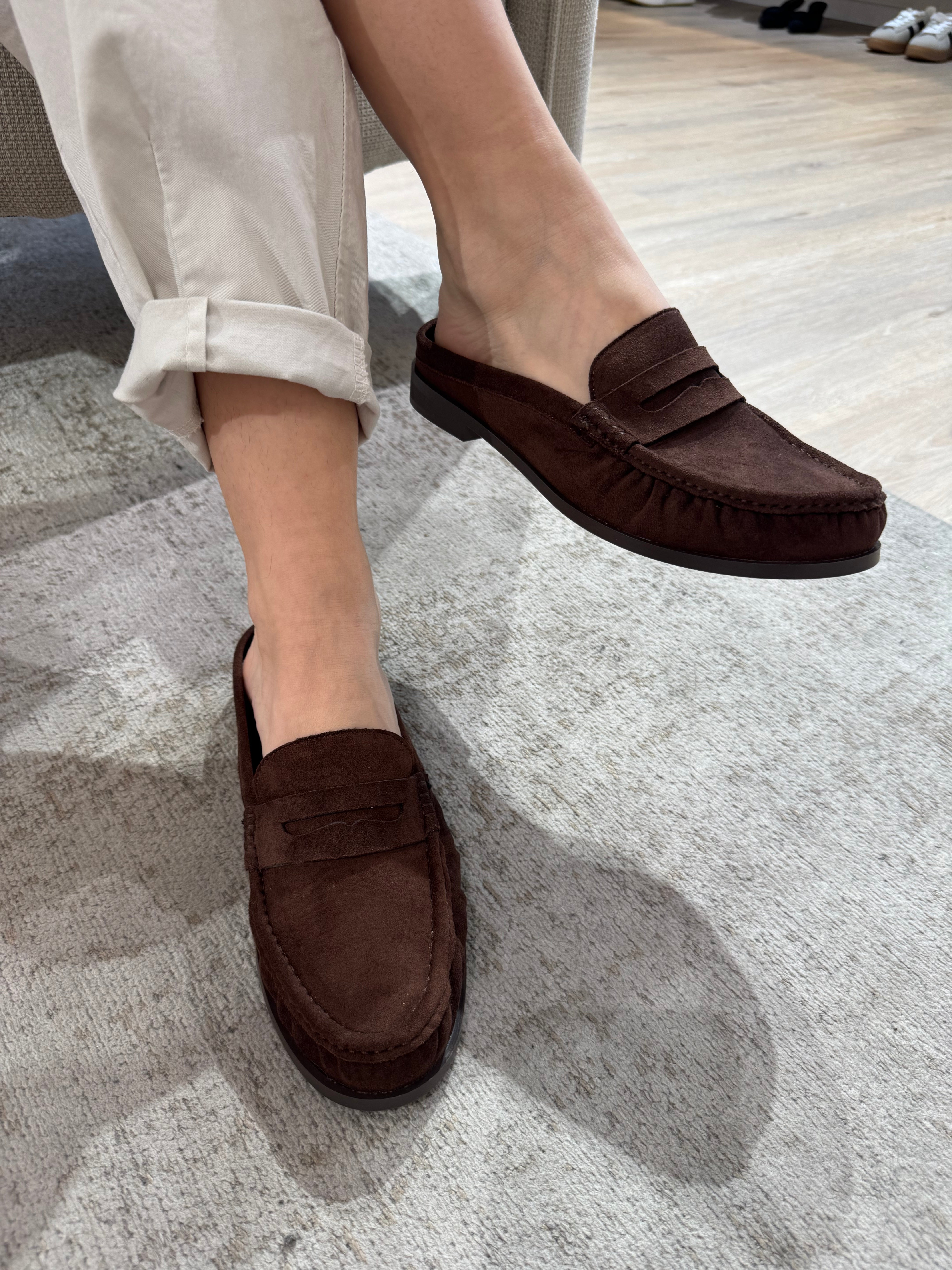 Mocassino sabot scamosciato