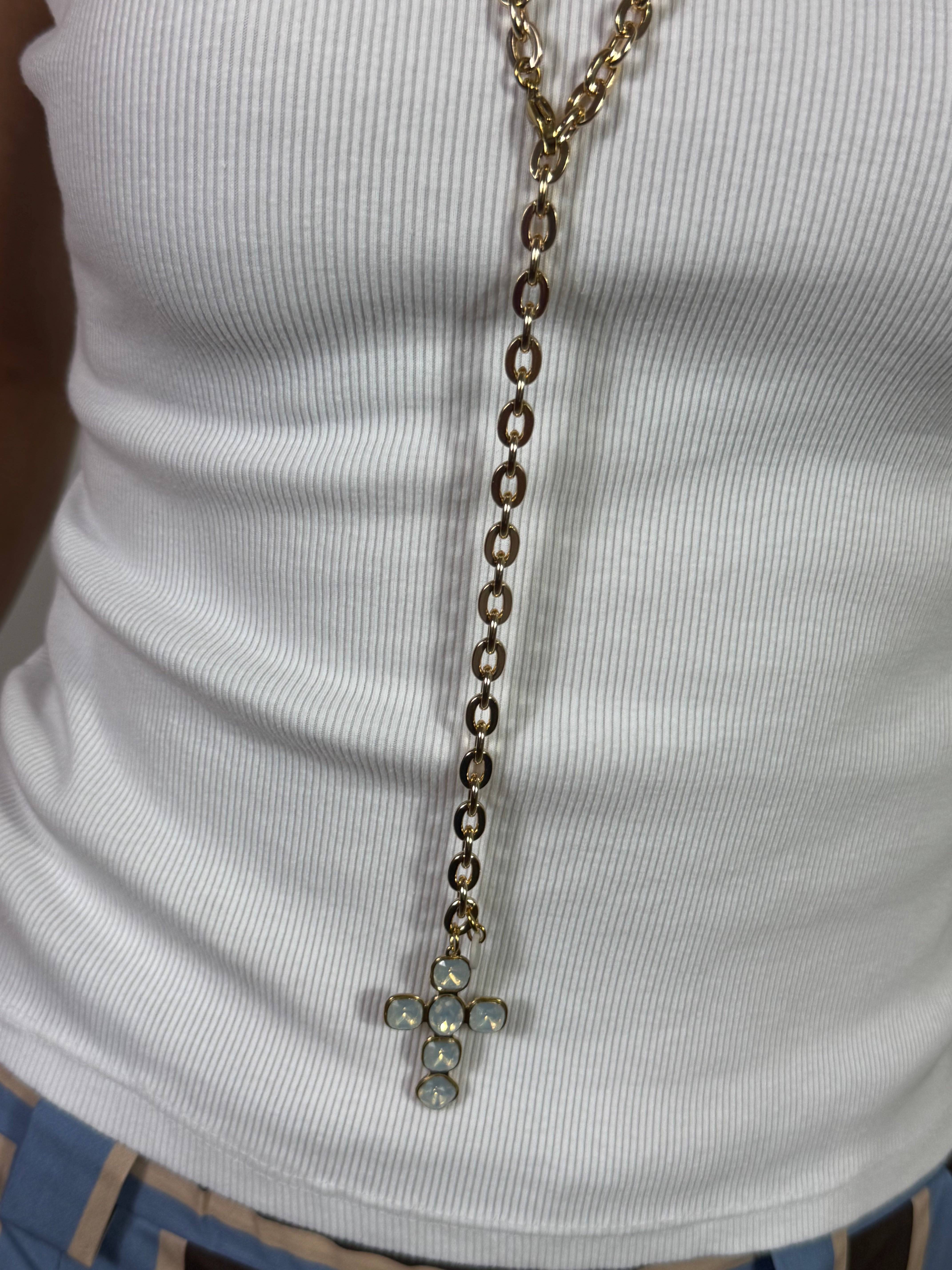 Collana cravatta LUNGA / Cintura catenina Momi CROCE