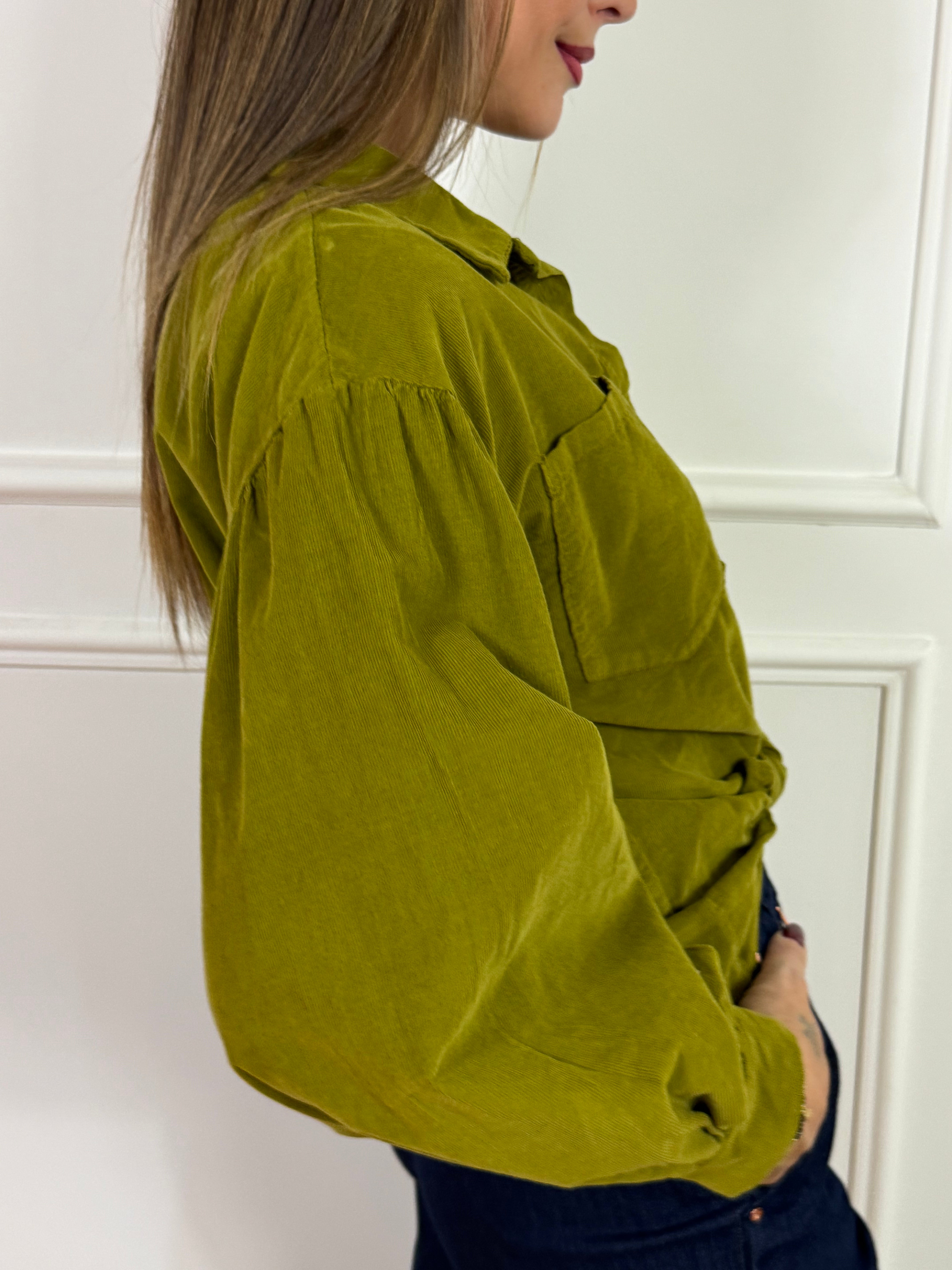 Camicia ampia Victoria ILMH in vellutino con nodo