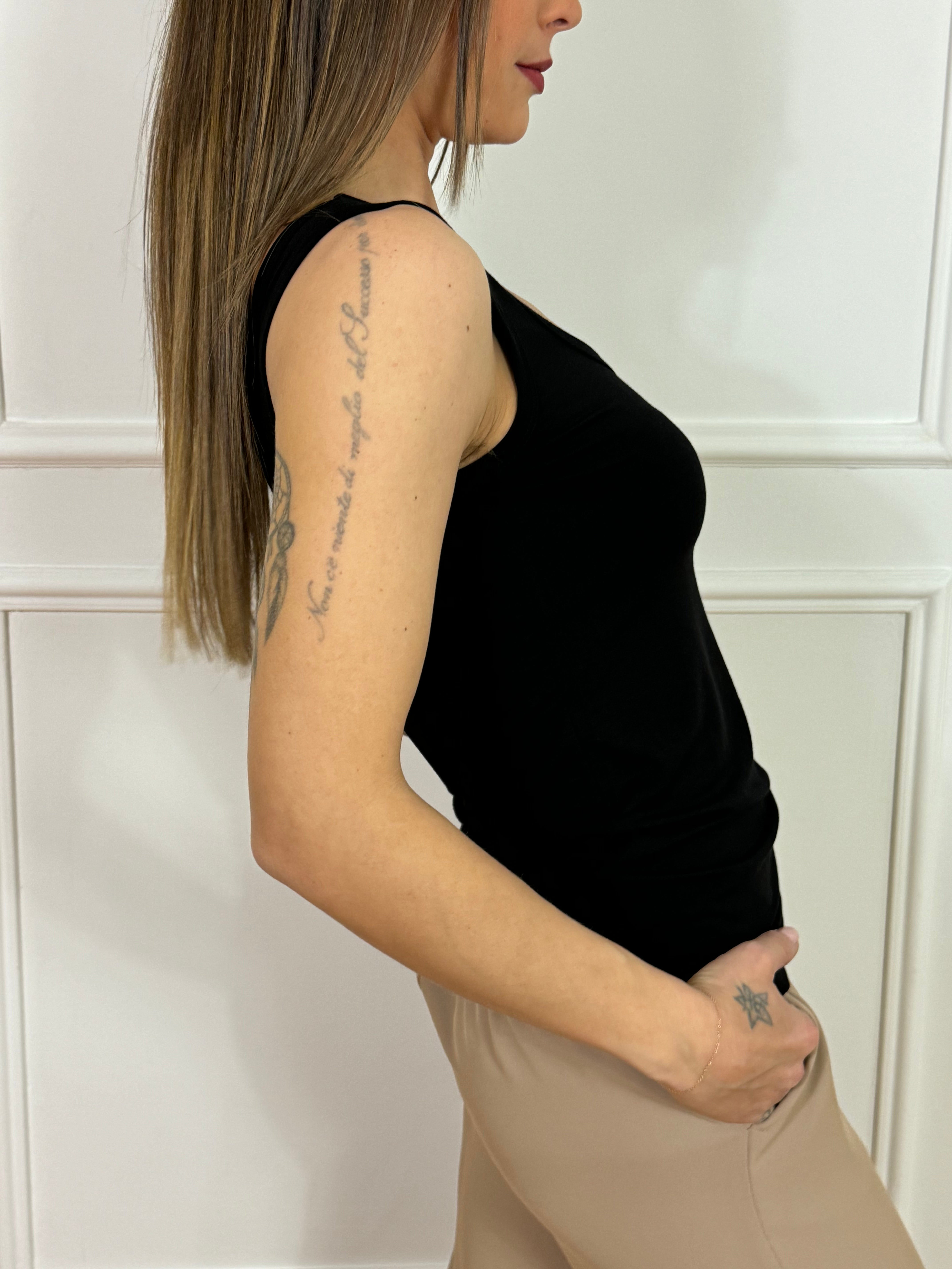 Canotta in viscosa elasticizzata Kontatto tinta unita