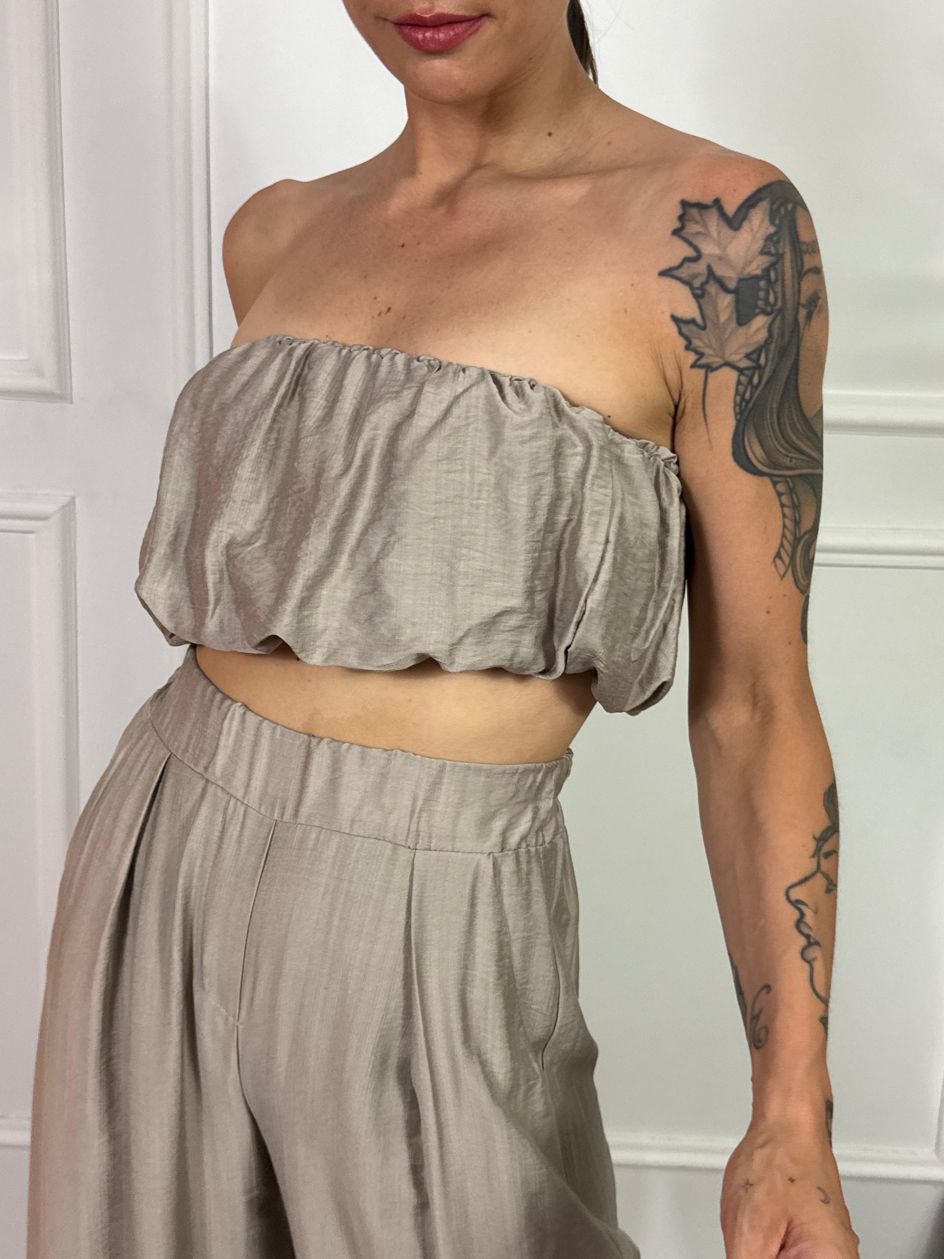 Completo Victoria ILMH TOP A FASCIA + PANTALONE PALAZZO