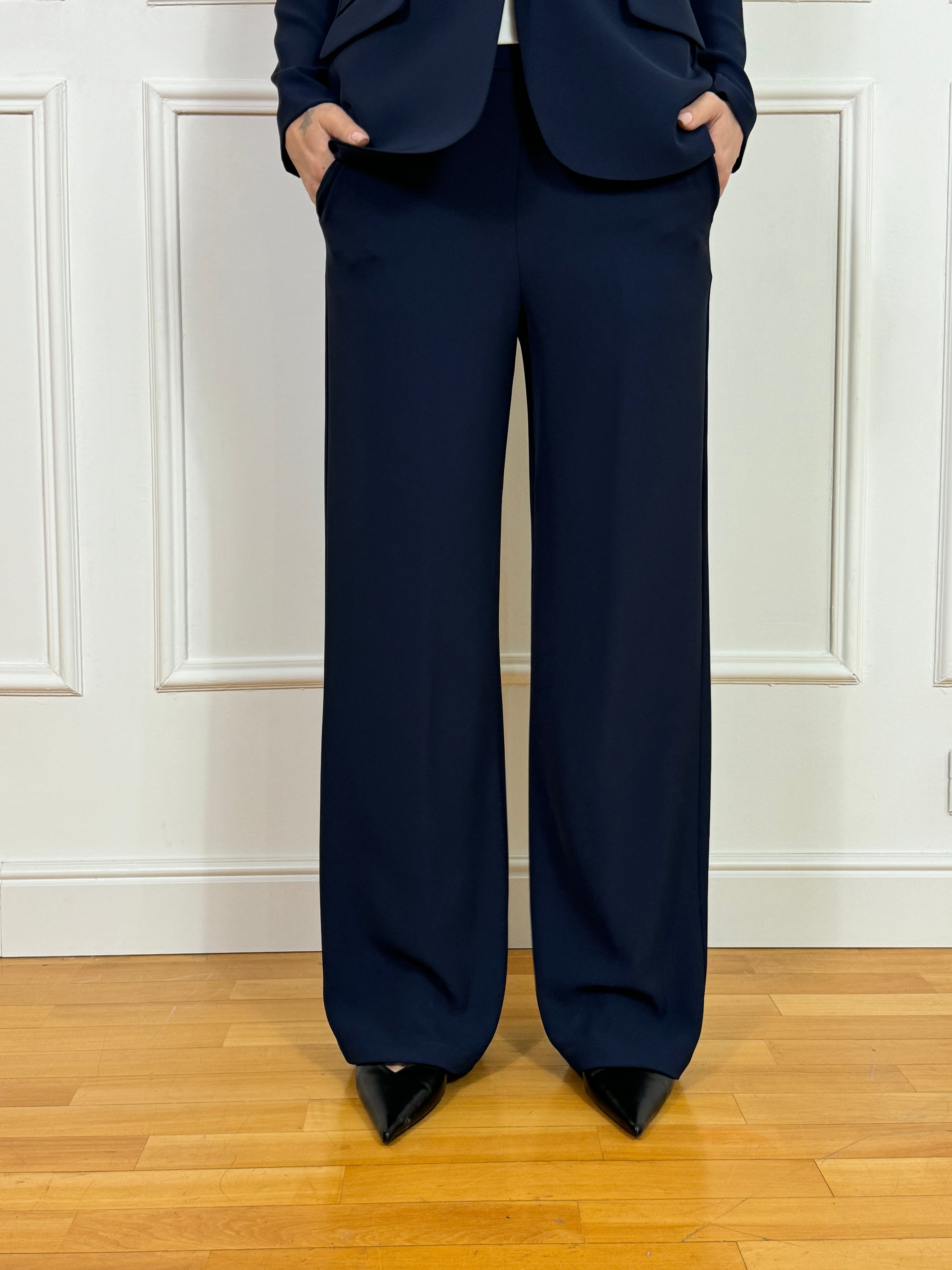 Completo tailleur Kontatto GIACCA MONOPETTO + PANTALONE A PALAZZO